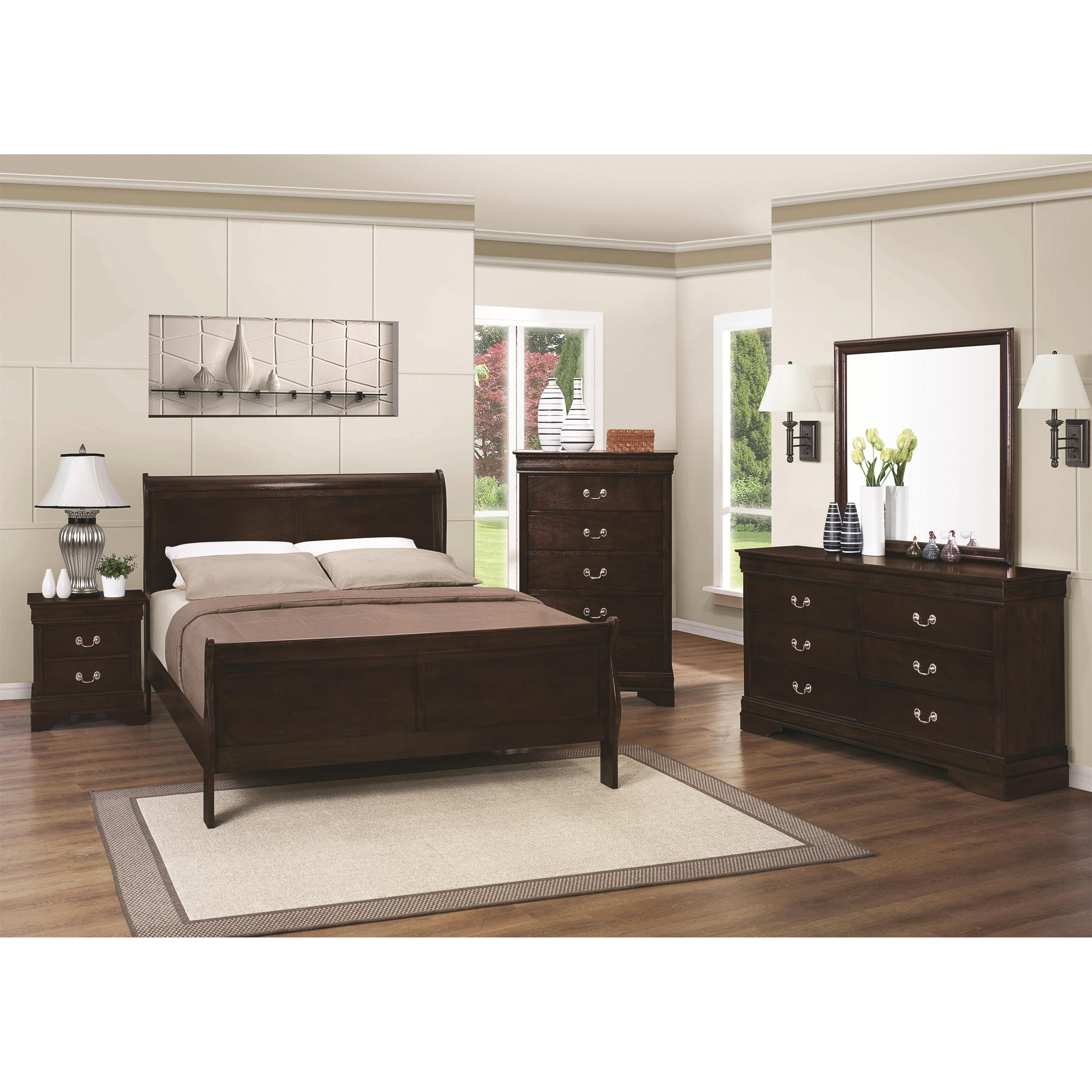 Coaster Furniture Louis Philippe 202411Q 7 pc Queen Sleigh Bedroom Set - Image 1