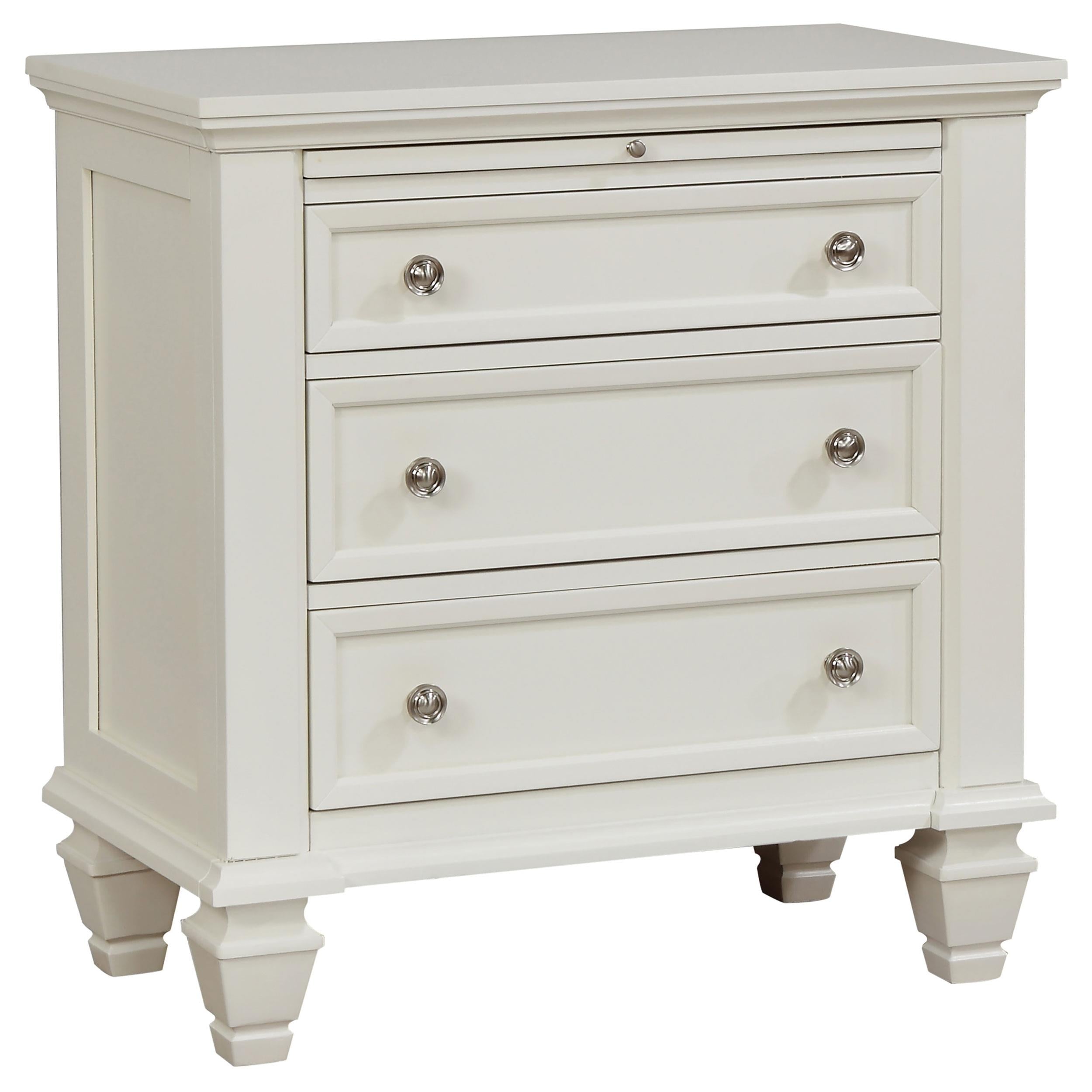 Coaster Furniture Sandy Beach 201302 3-Drawer Nightstand - Cream White - Image 1