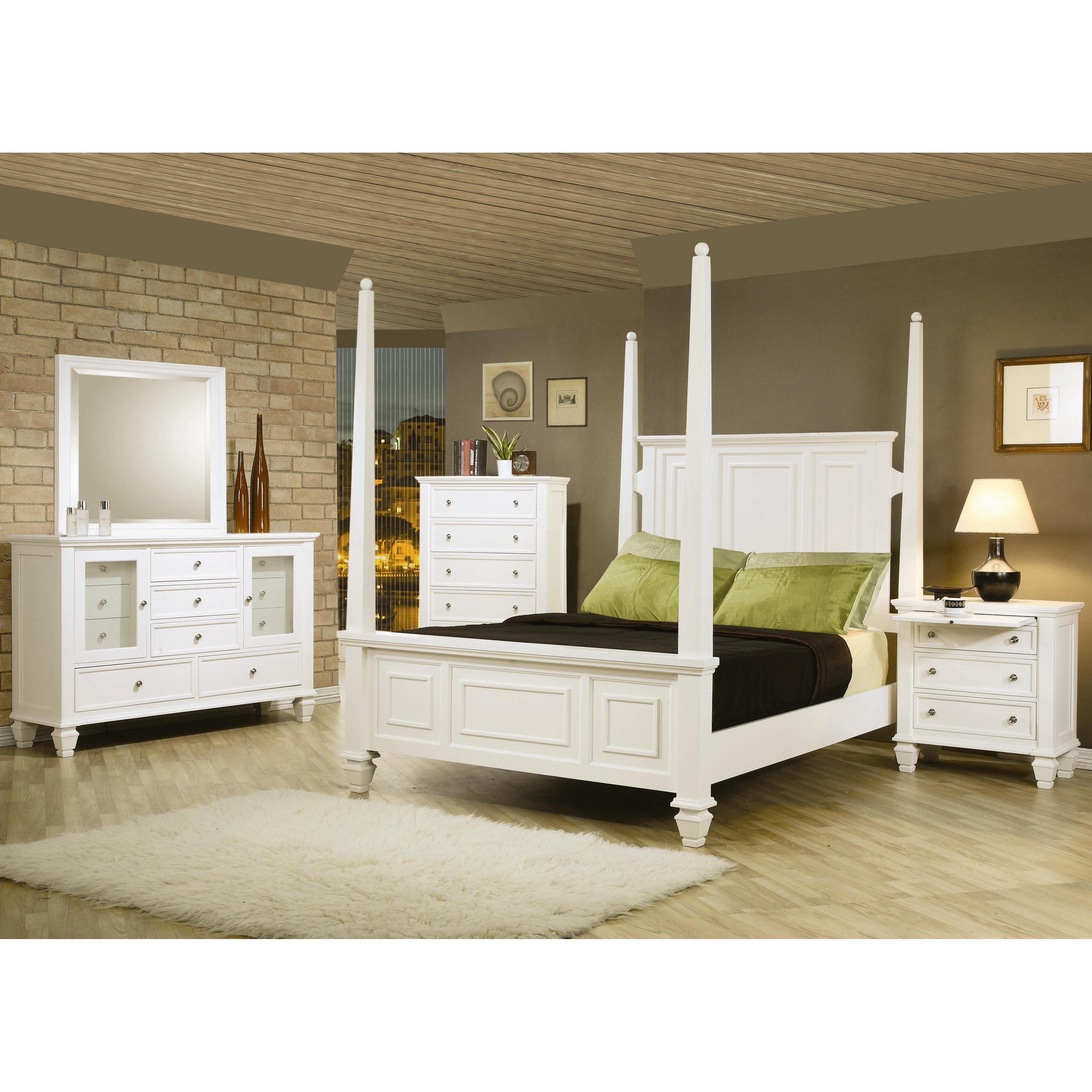 Coaster Furniture Sandy Beach 201304 Dresser Mirror - Cream White - Image 3