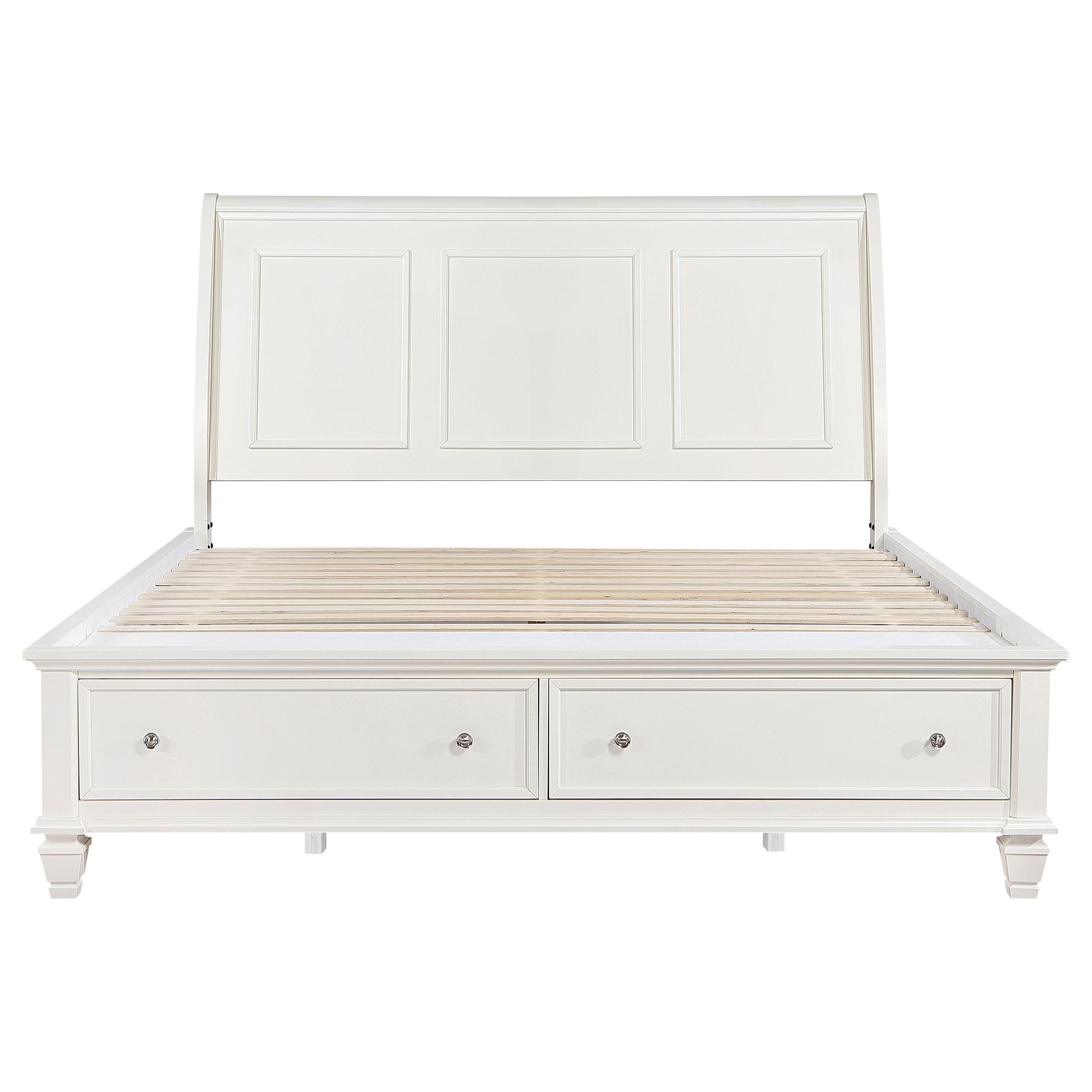 Coaster Furniture Sandy Beach 201309KE Wood Eastern King Storage Panel Bed - Cream White - Image 3