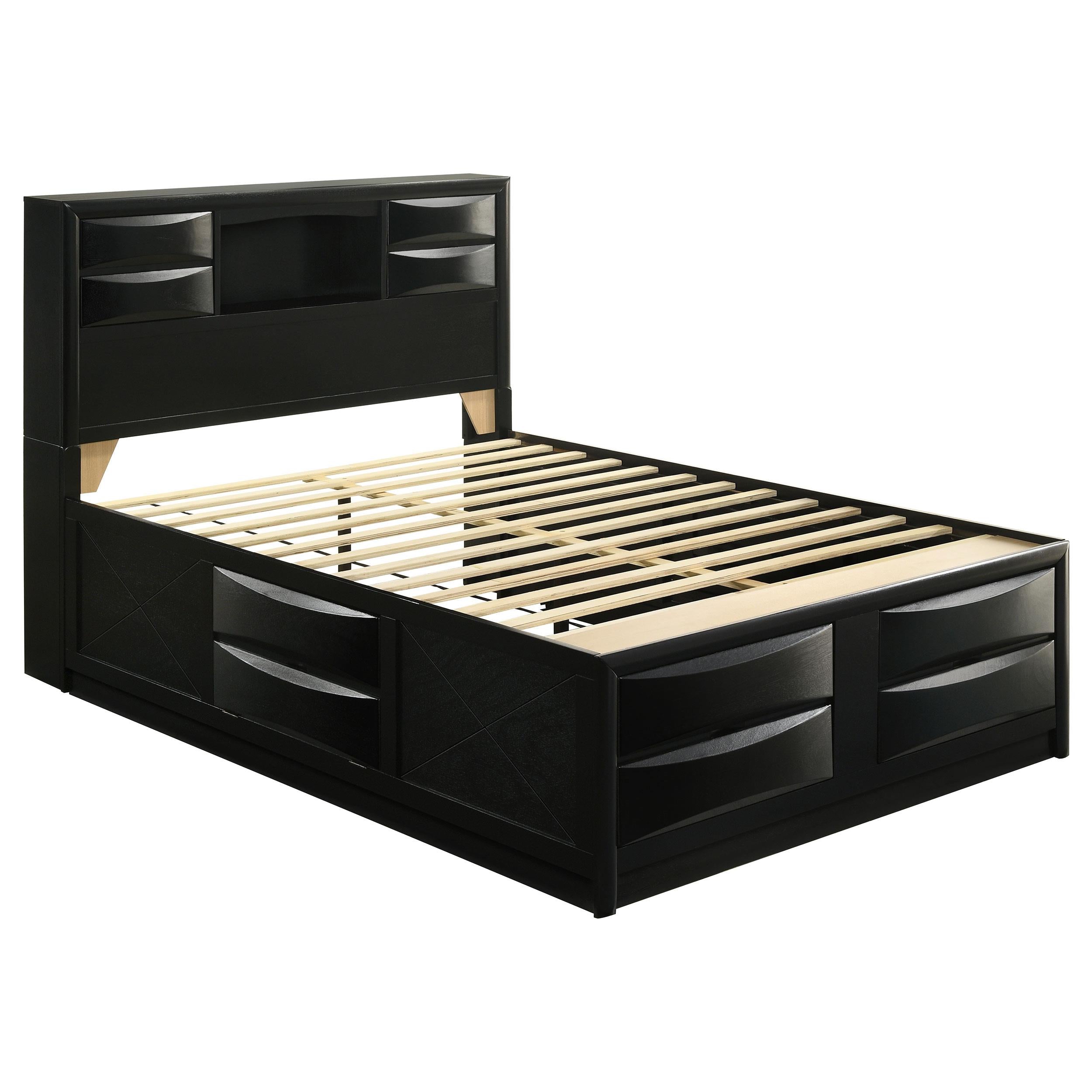 Coaster Furniture Briana 202701Q Wood Queen Storage Bookcase Bed - Black - Image 1