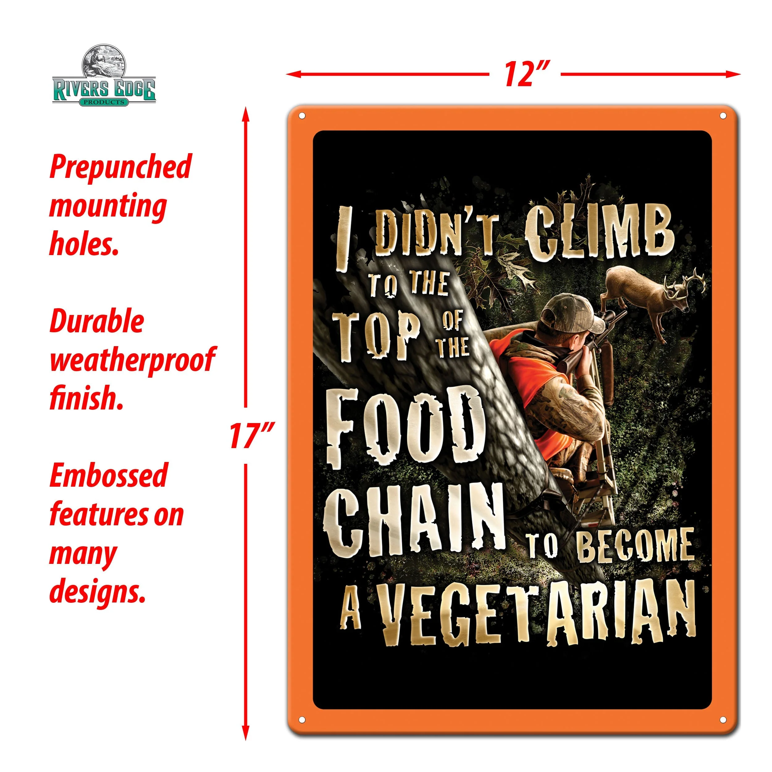 Tin Sign 12in x 17in-Vegetarian Tin - Image 3