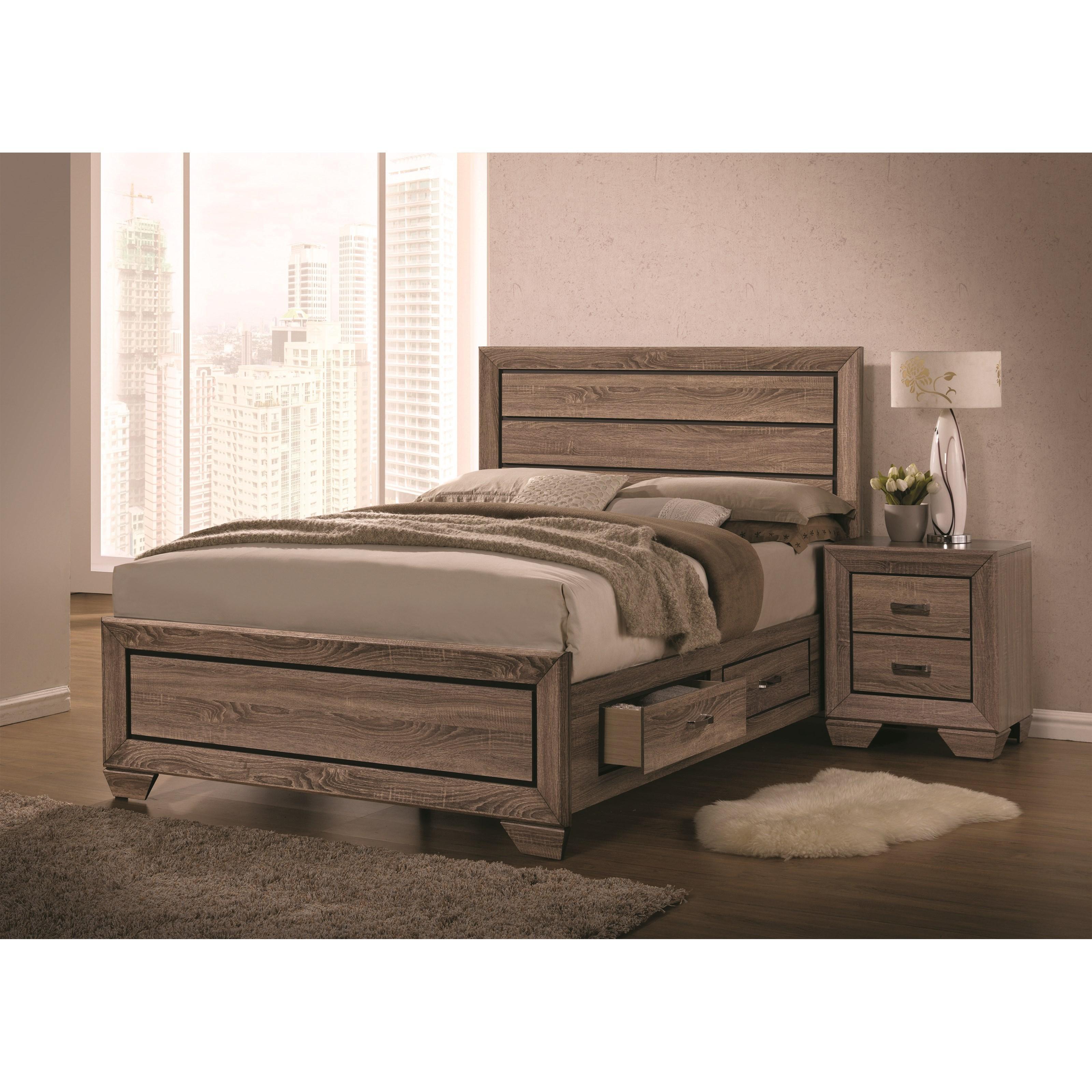 Coaster Furniture Kauffman 204190Q 6 pc Queen Panel Bedroom Set with Storage - Image 1