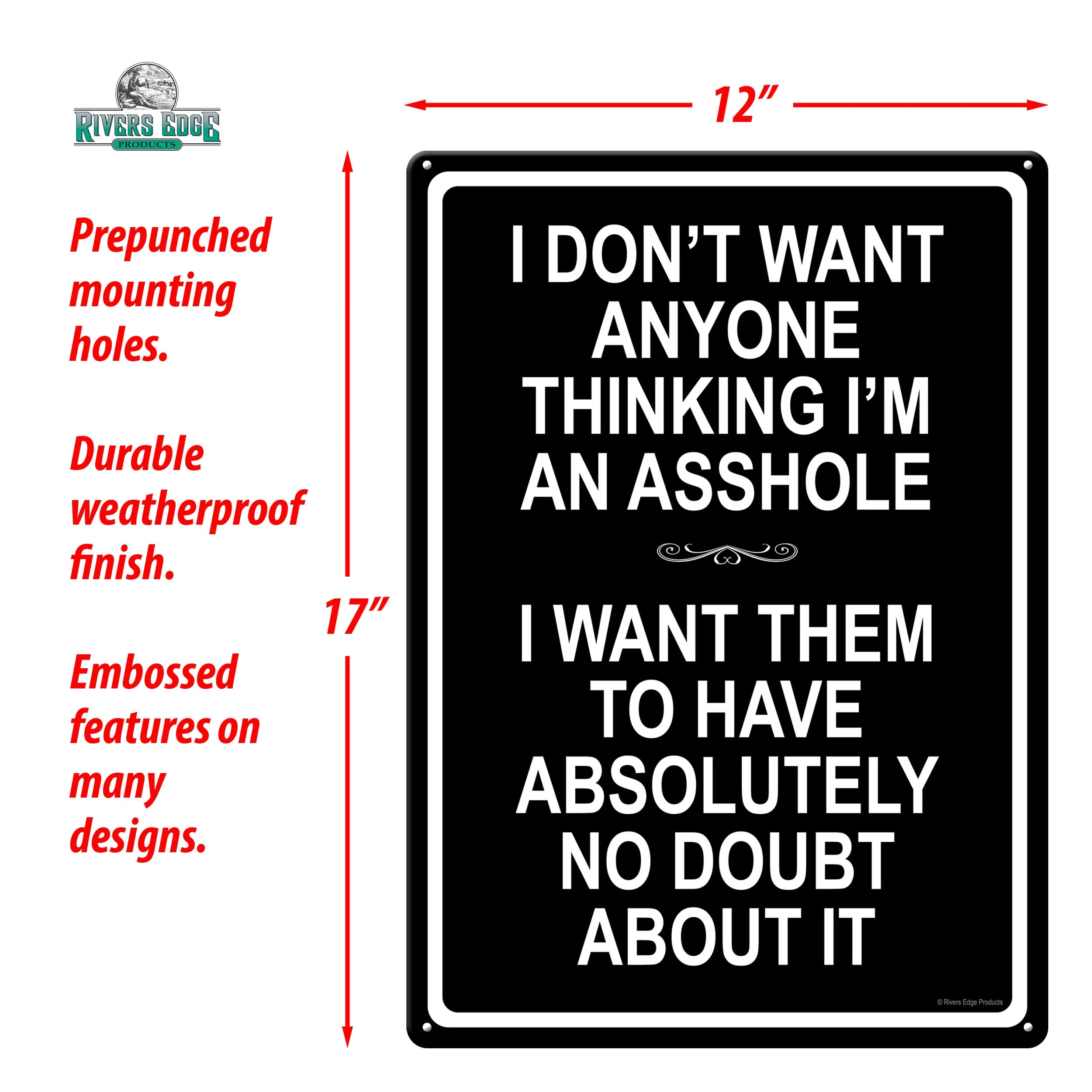 Tin Sign 12in x 17in-AHole Tin - Image 2