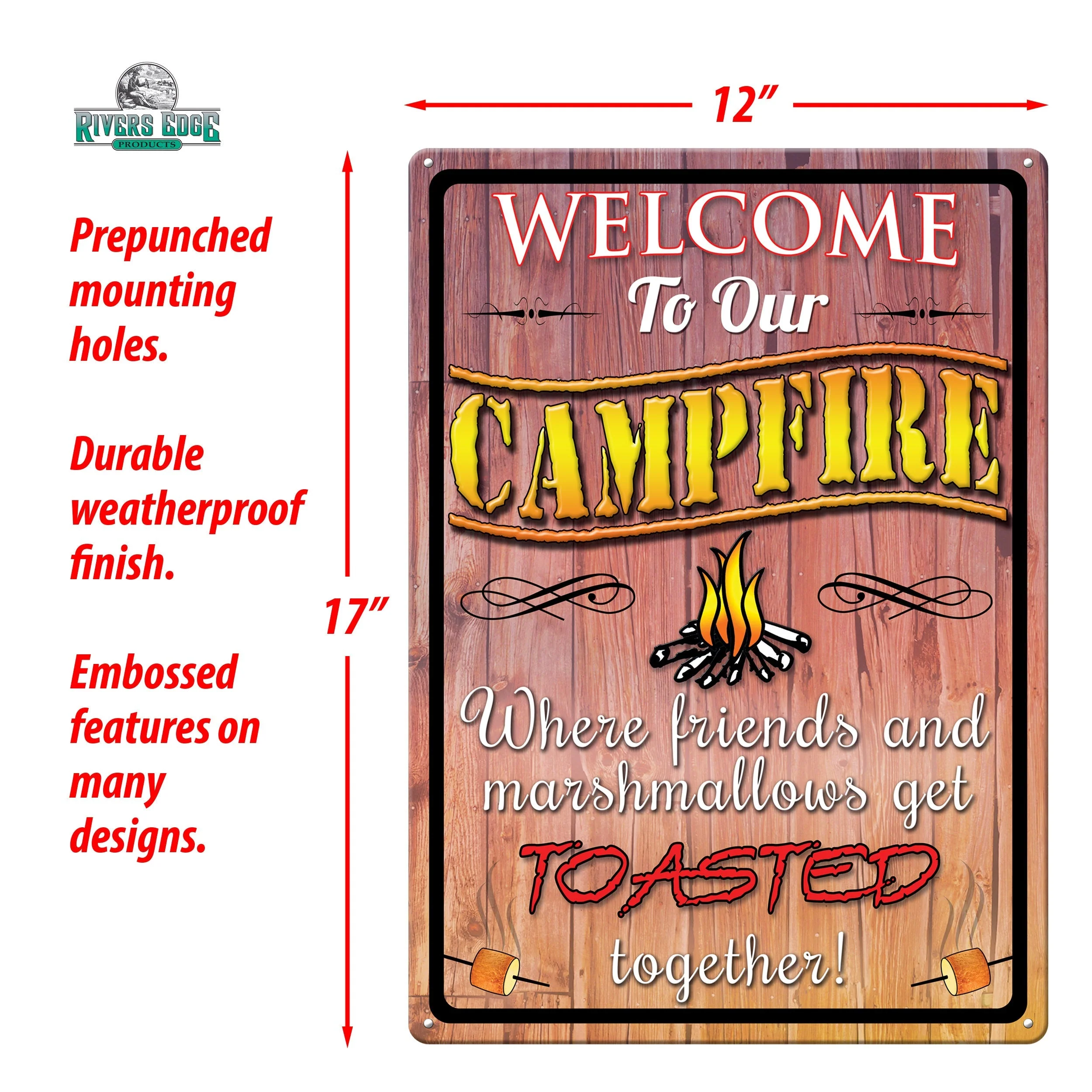 Tin Sign 12in x 17in-Welcome To Campfire - Image 2