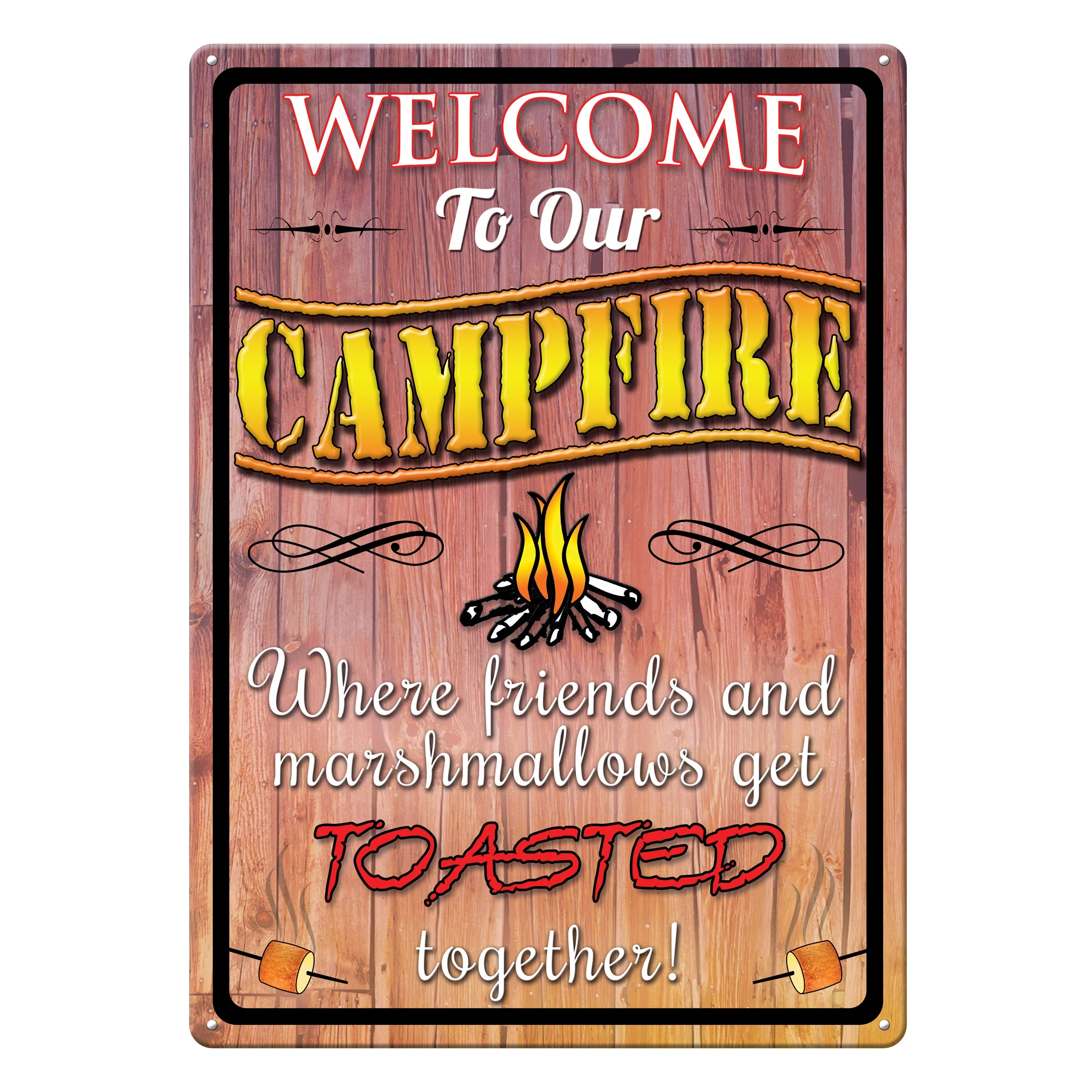Tin Sign 12in x 17in-Welcome To Campfire - Image 1