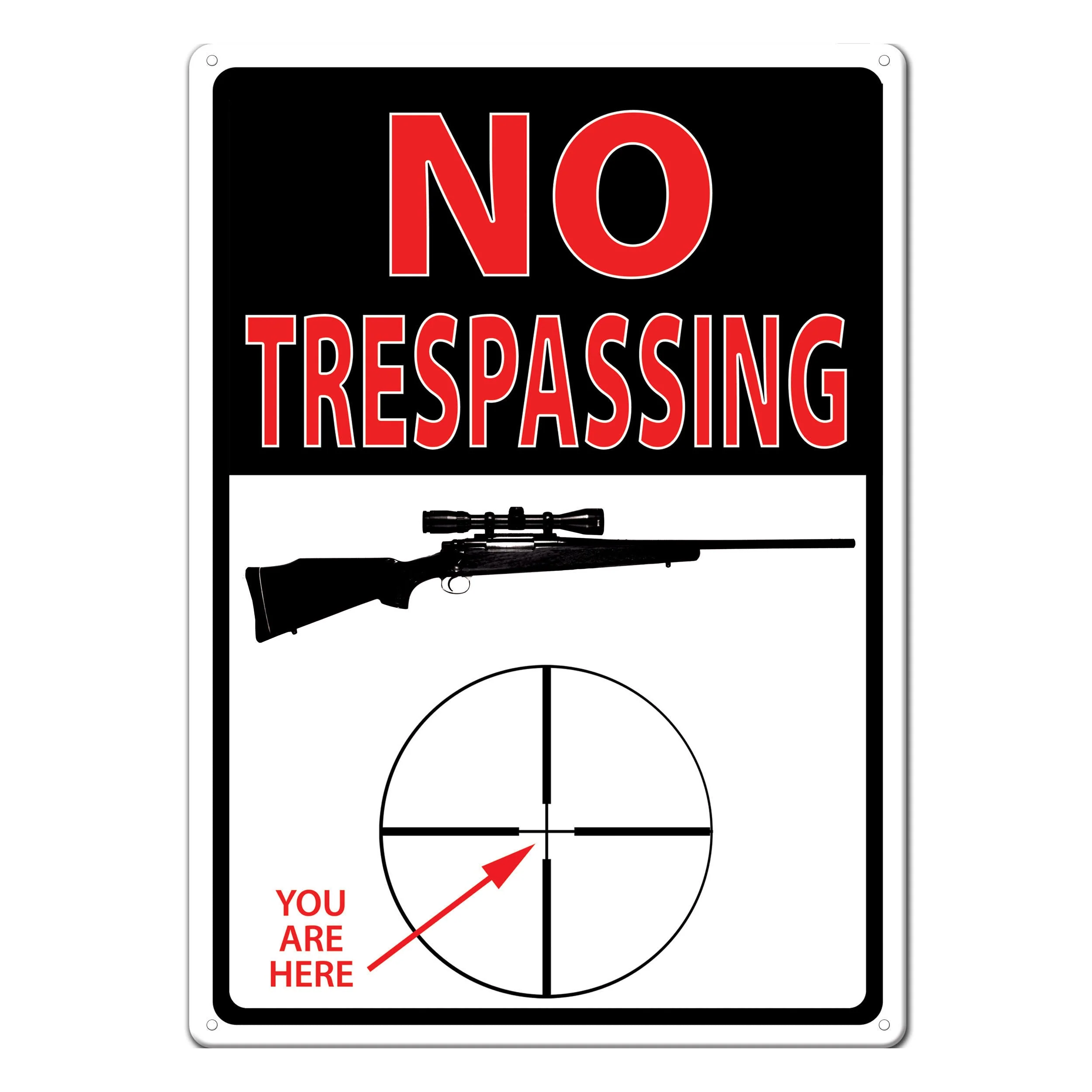 Tin Sign 12in x 17in-No Trespassing - Image 1
