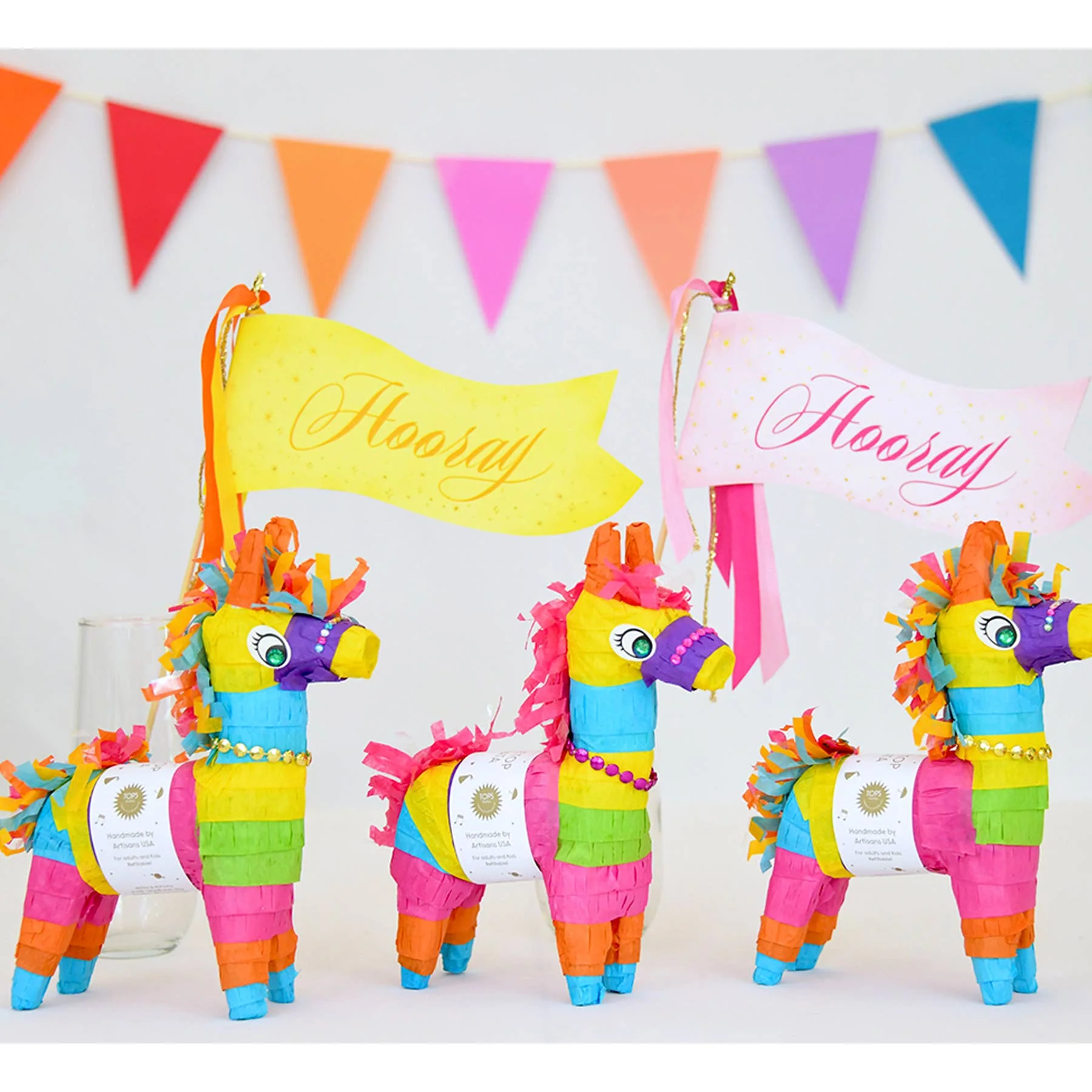 Refillable 8" Tabletop Piñata - Donkey - Assorted Colors - Image 2