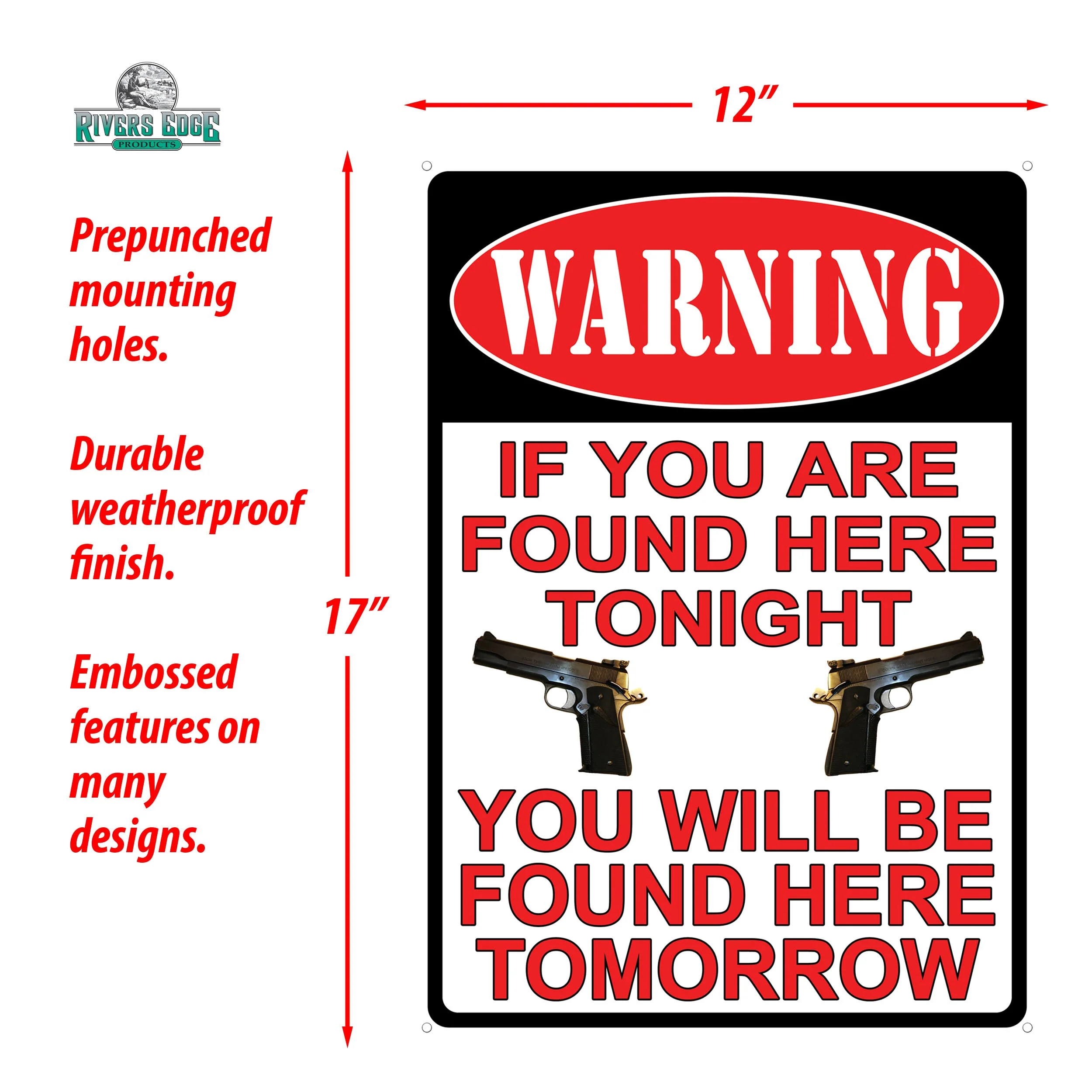 Tin Sign 12in x 17in-Warning Youre Found - Image 2