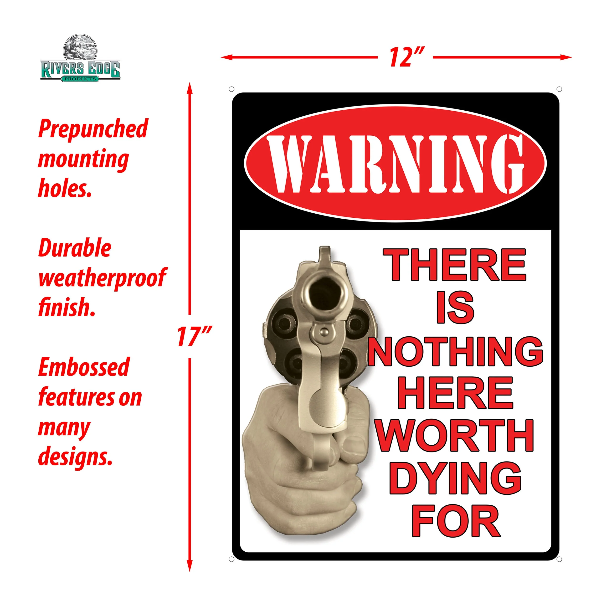 Tin Sign 12in x 17in-Not Worth Dying - Image 2