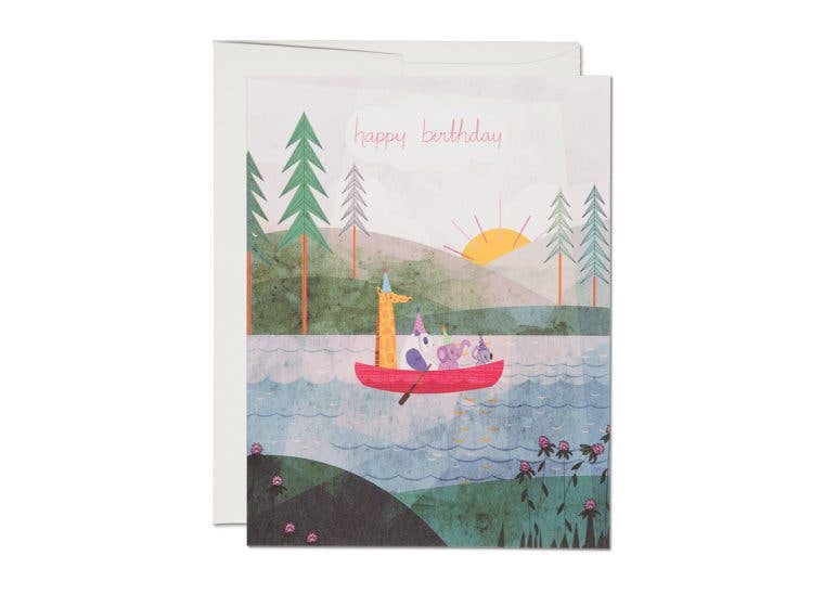 Four Canoe birthday greeting card - Image 1