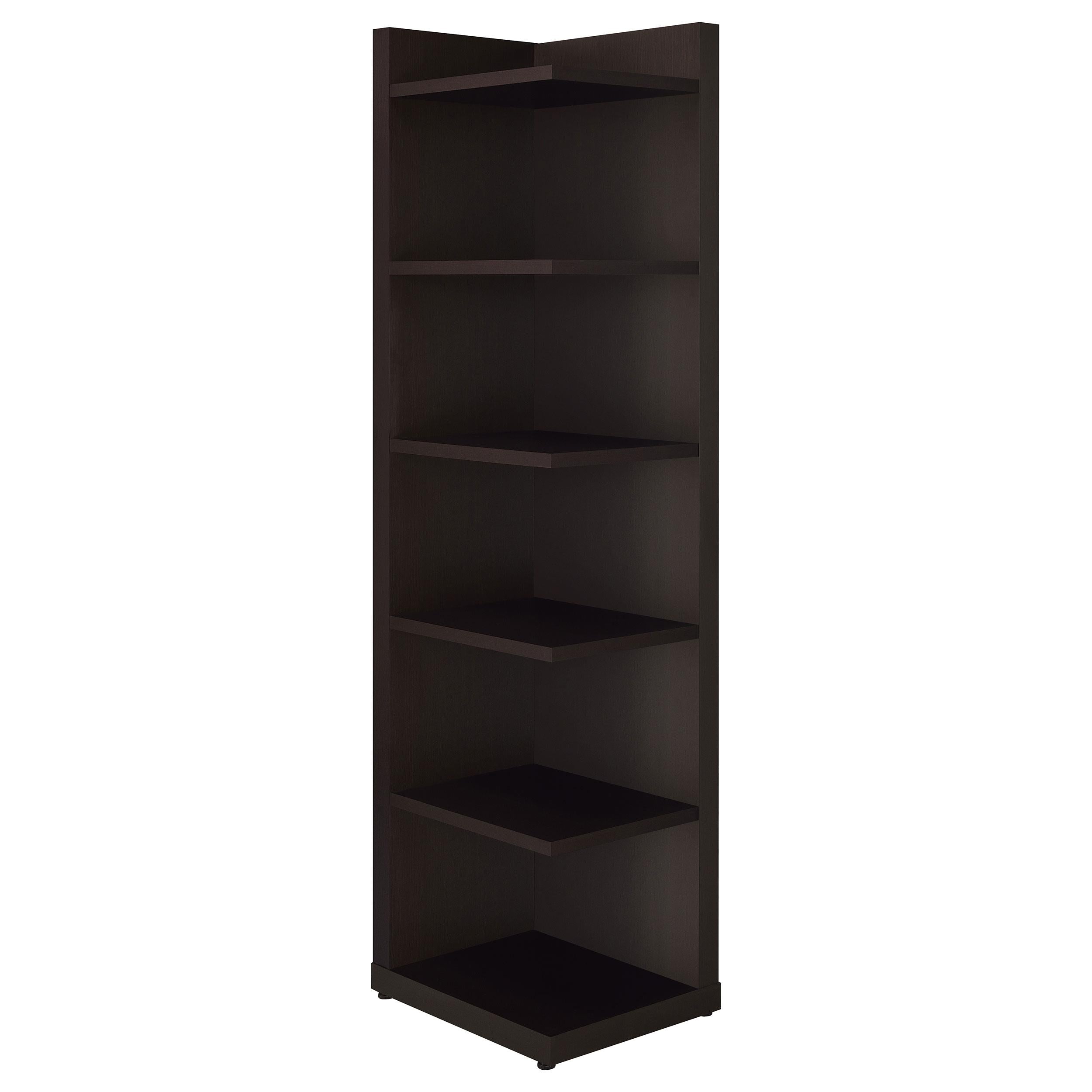 Coaster Furniture Alder 800270 71-inch 6-shelf Corner Bookcase - Cappuccino - Image 2