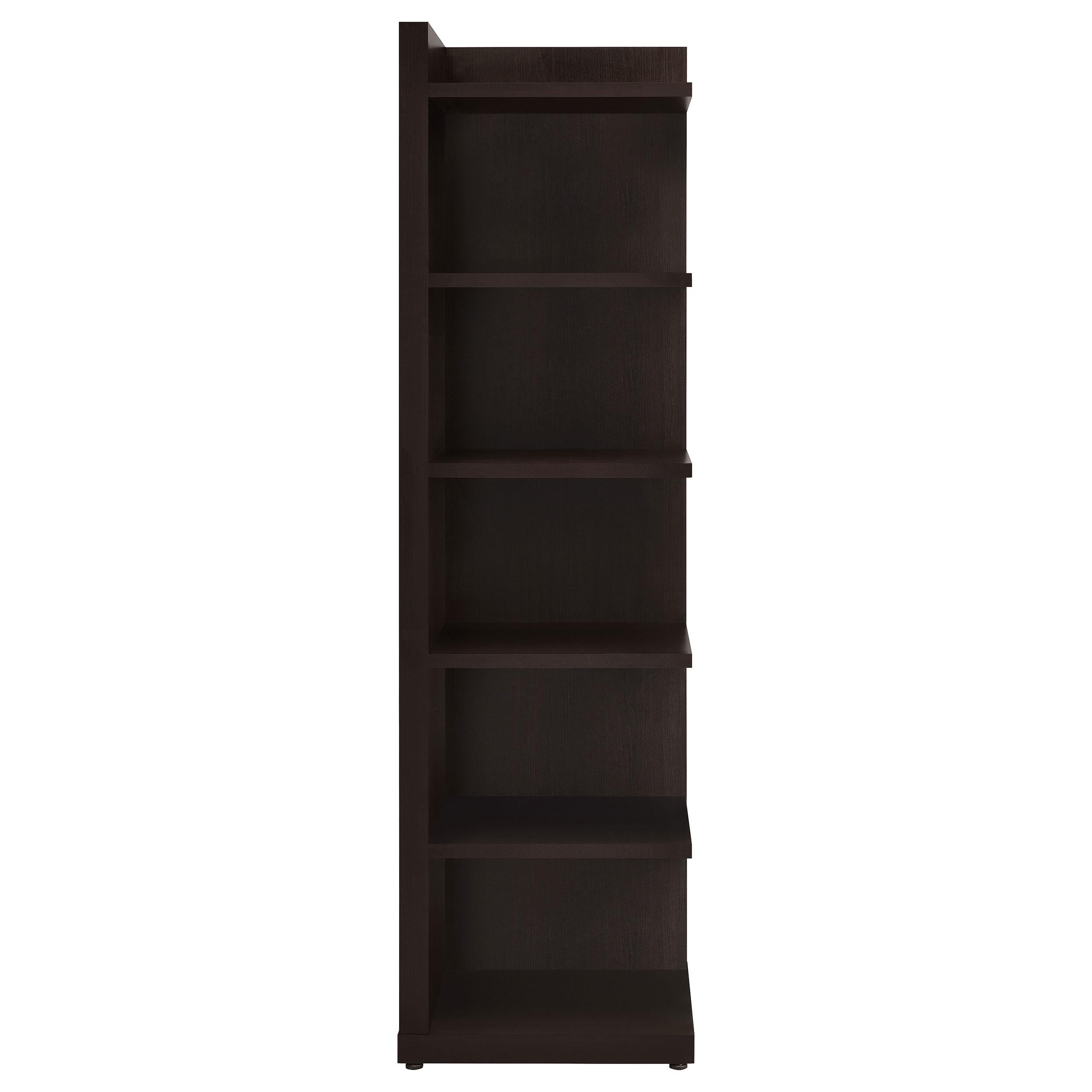 Coaster Furniture Alder 800270 71-inch 6-shelf Corner Bookcase - Cappuccino - Image 3