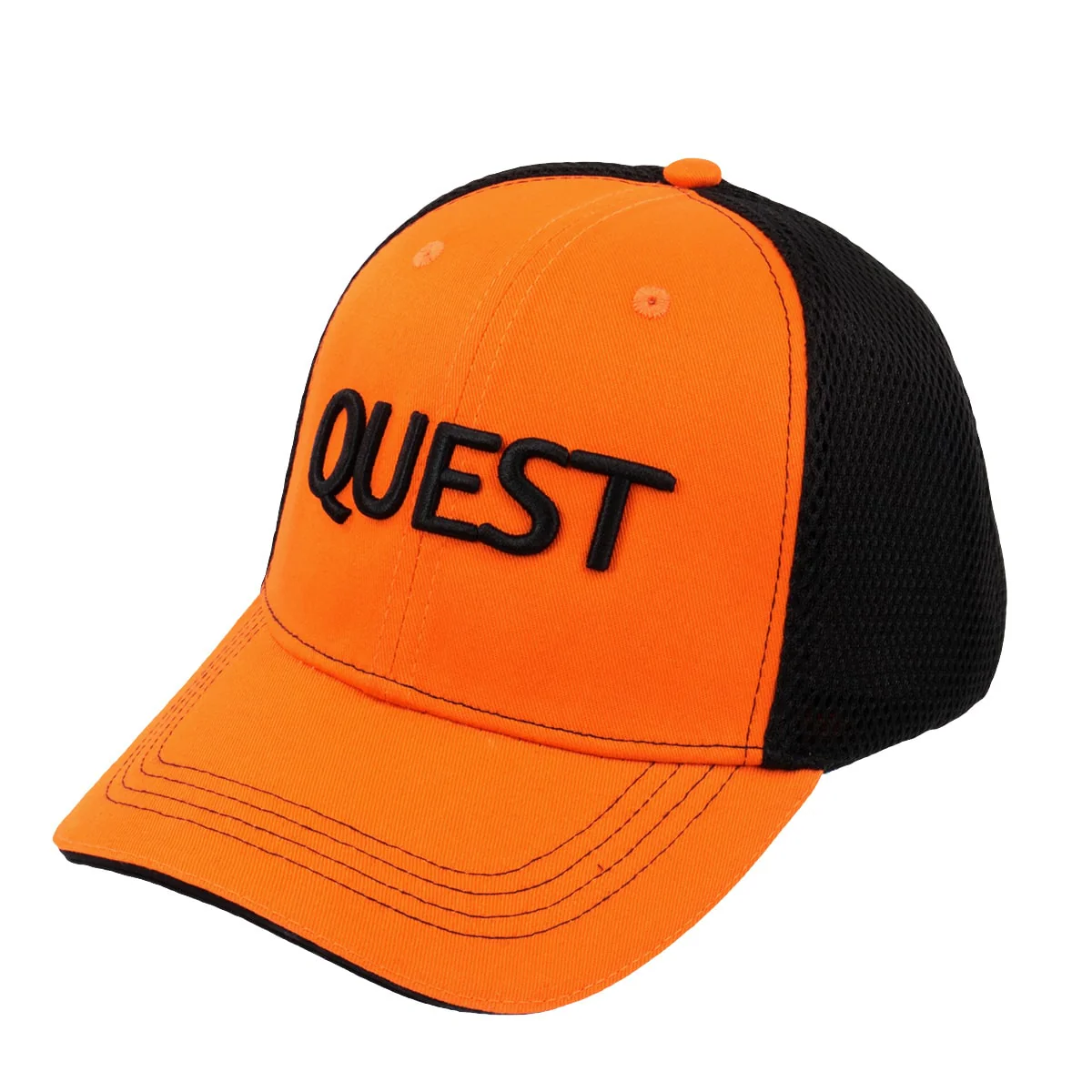Quest Metal Detectors Orange/Black Mesh Baseball Cap - Image 3