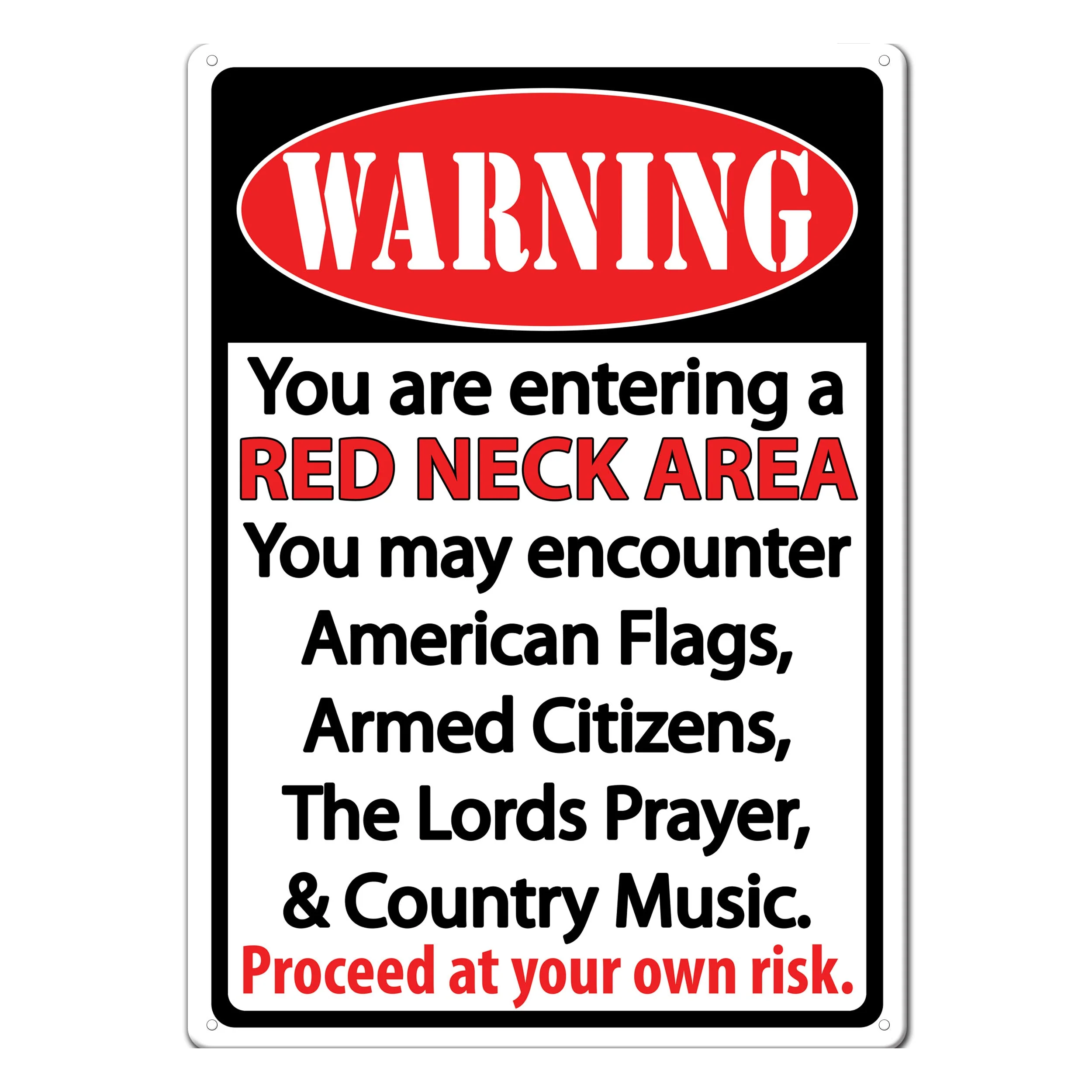 Tin Sign 12in x 17in-Red Neck - Image 1