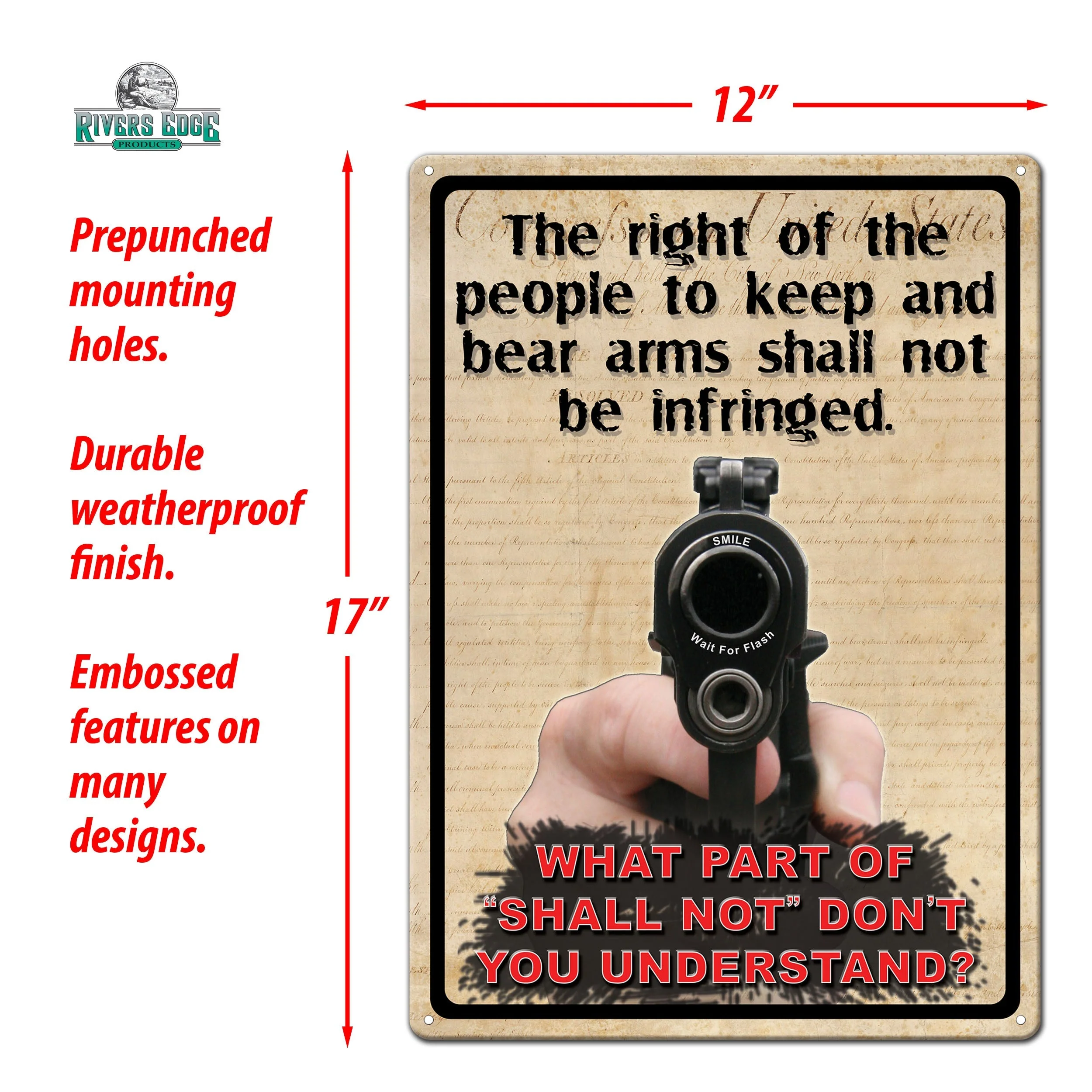 Tin Sign 12in x 17in-Right to Bear Arms - Image 2