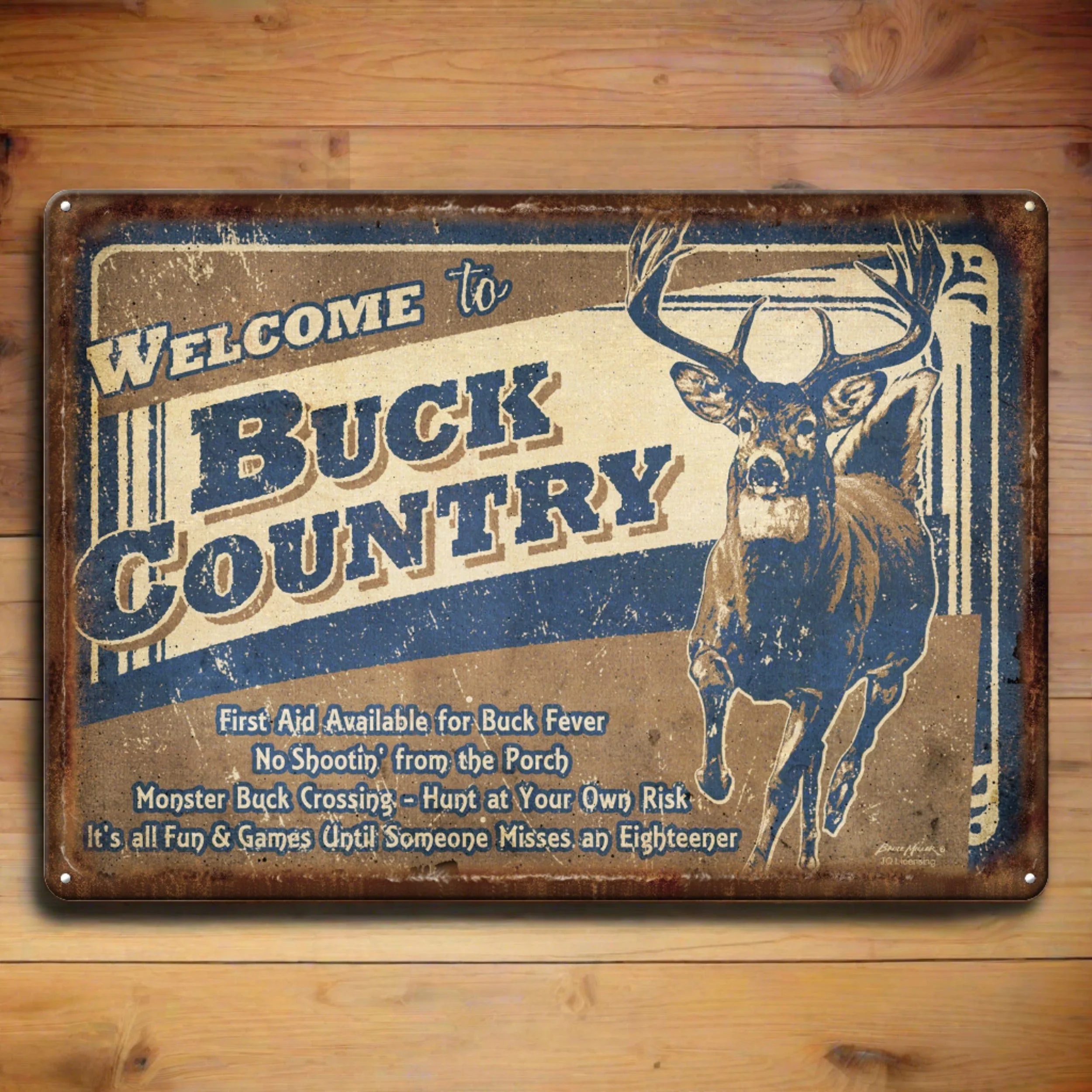 Tin Sign 12in x 17in-Buck Country - Image 1