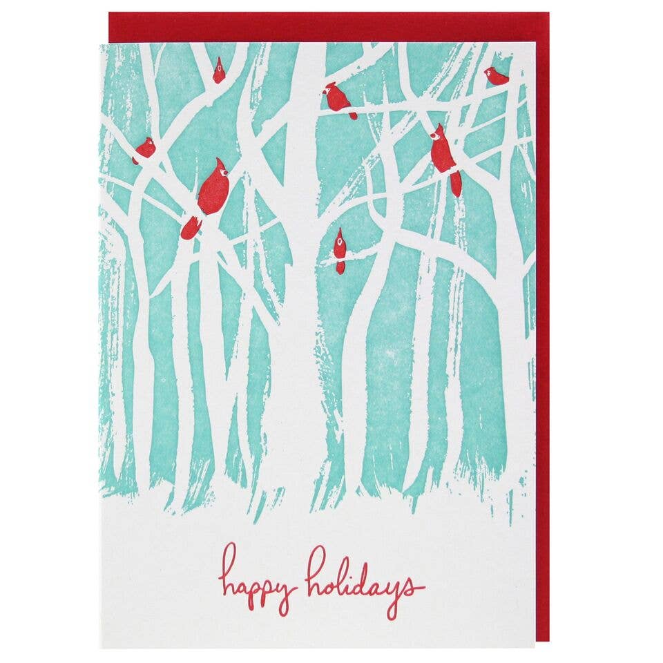 Birds in Woods Holiday Card - Image 1