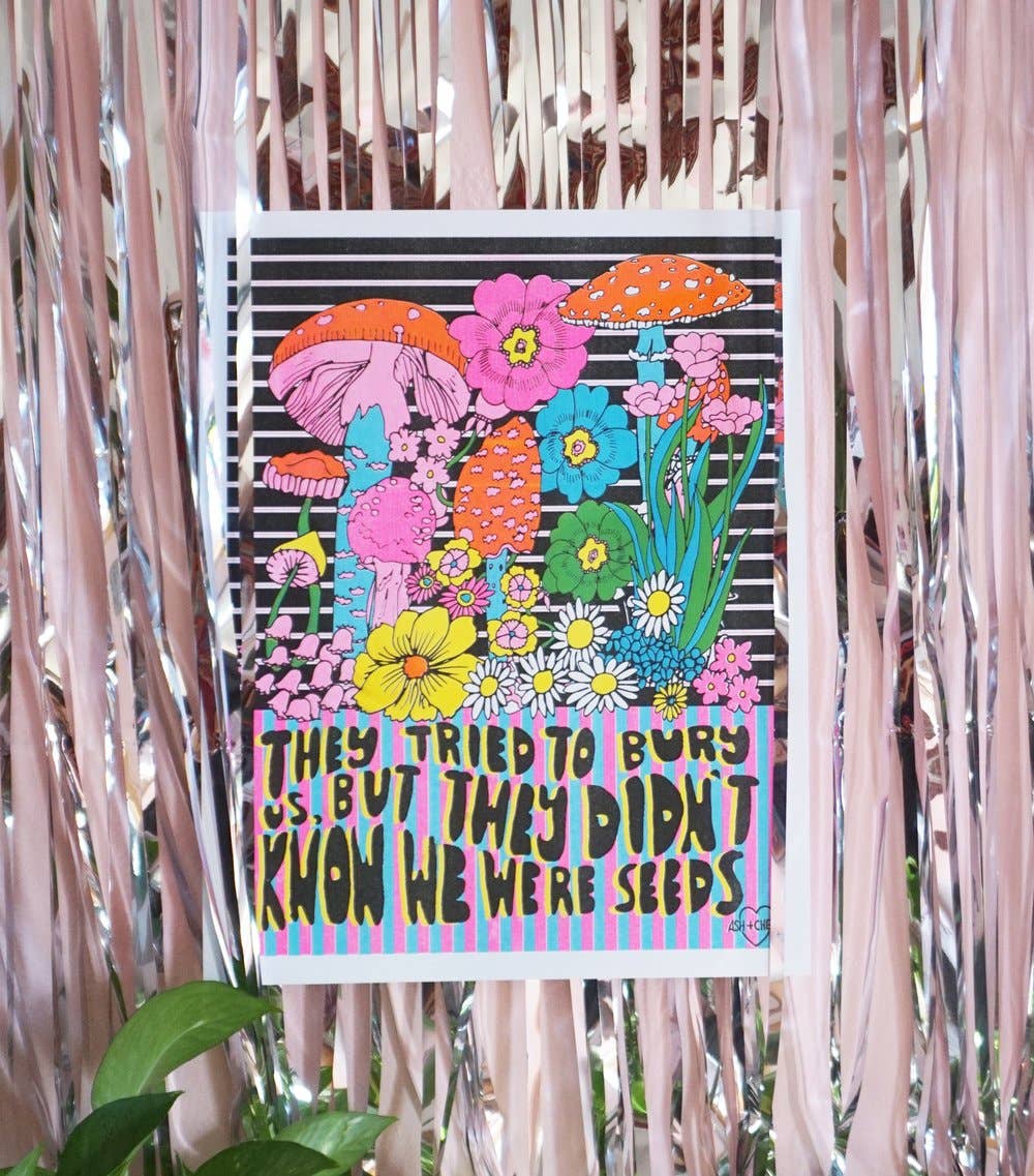 11″ x 14″ Seeds Risograph Print