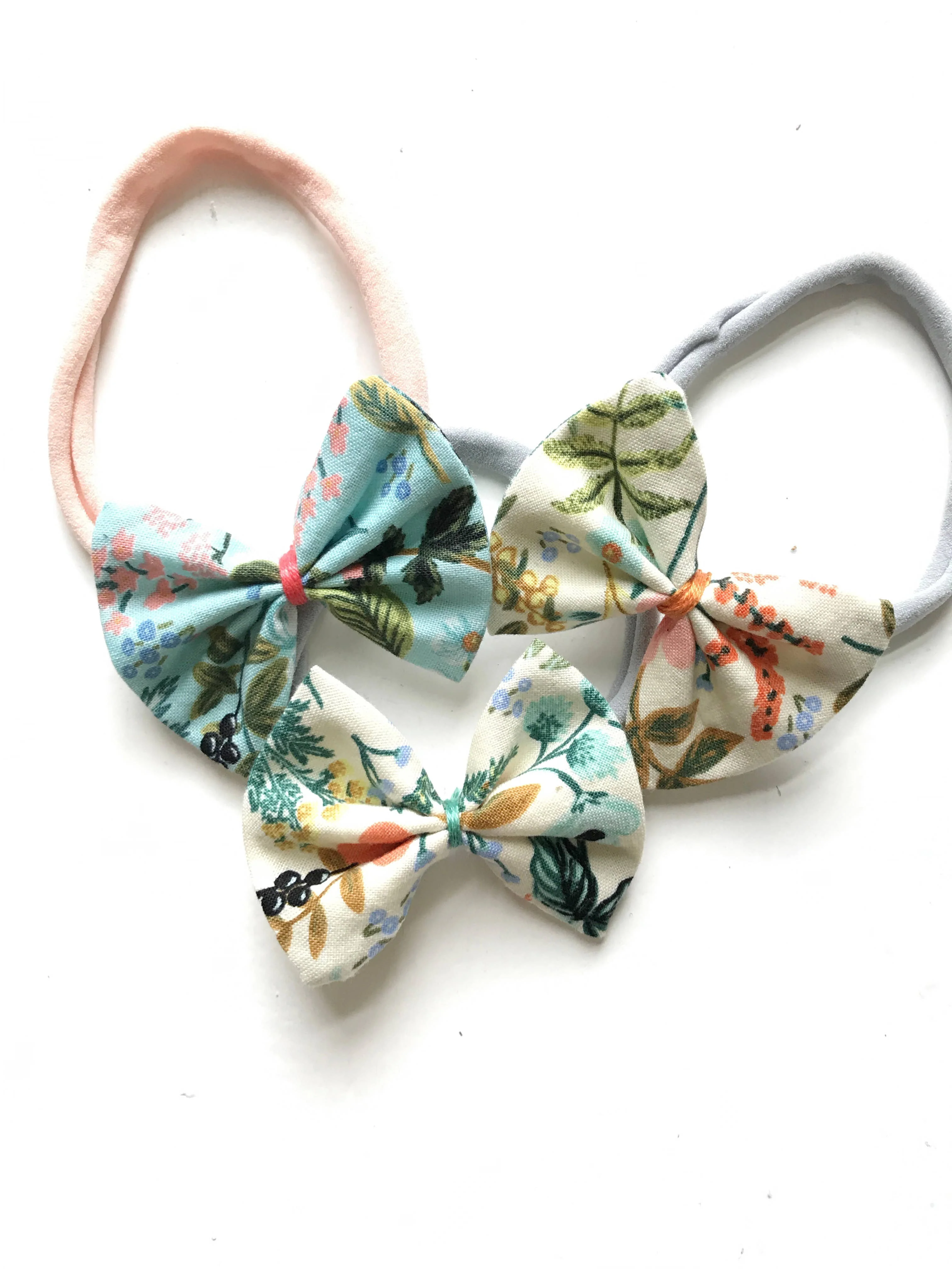 Floral Baby Headband, Child Bows, Cotton + Steel Fabric