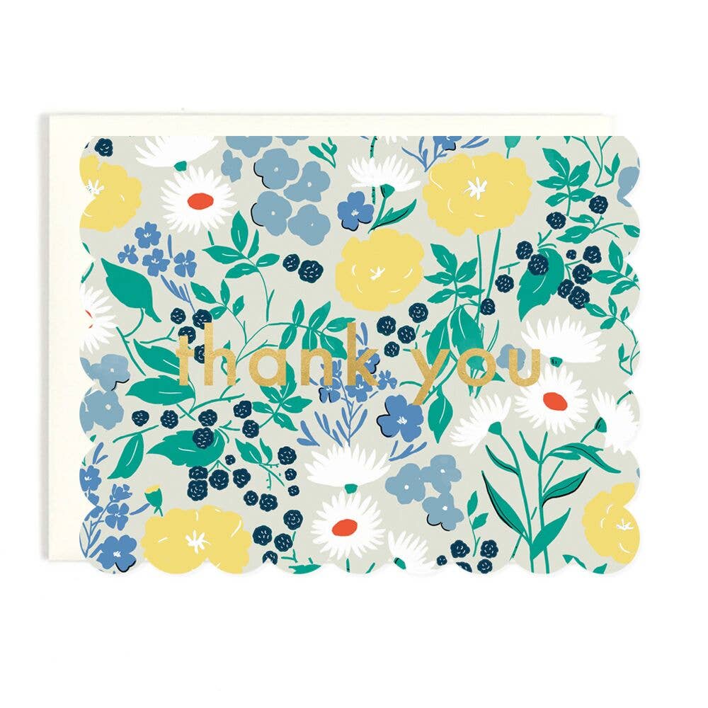 Thank You Scalloped Floral - Boxed Set of 8 - Image 1
