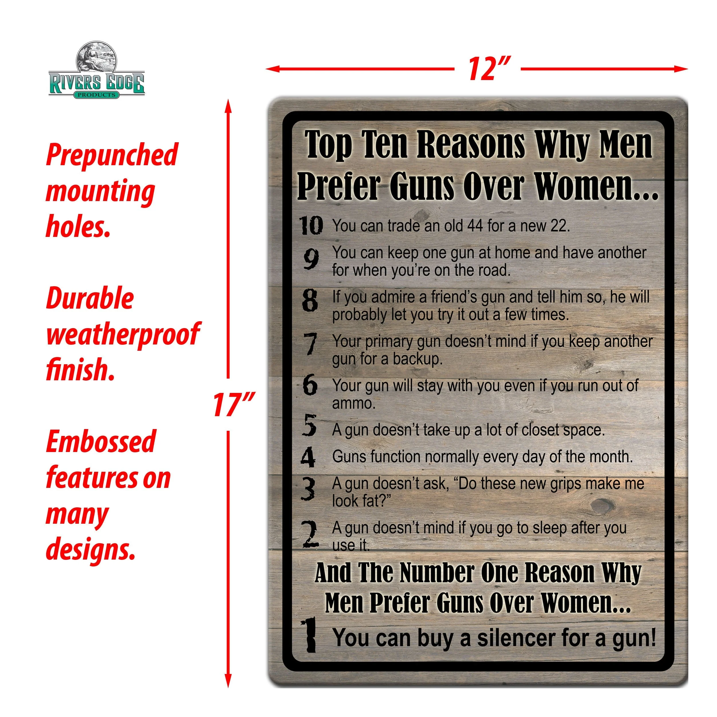Tin Sign 12in x 17in-Gun over Women - Image 2
