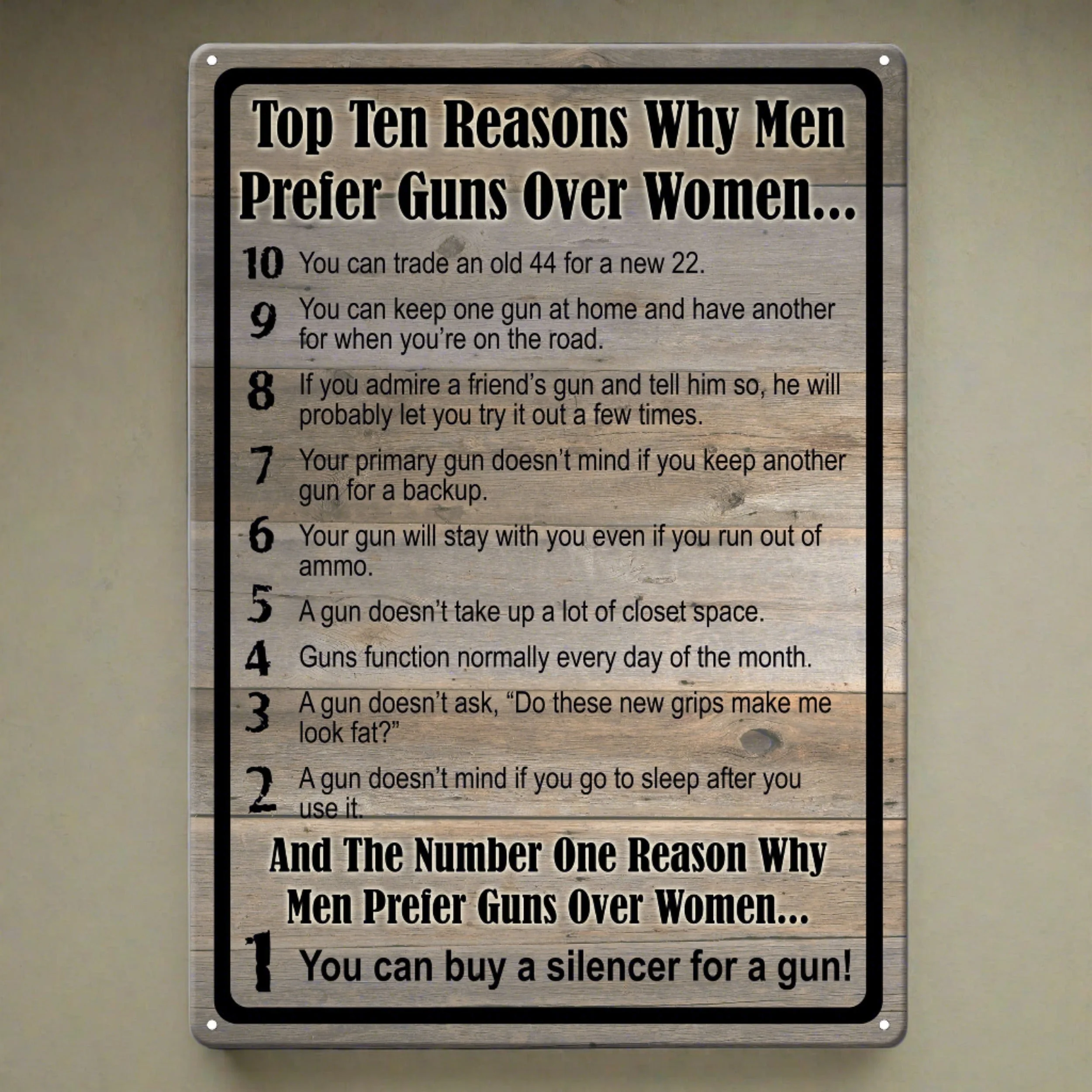 Tin Sign 12in x 17in-Gun over Women - Image 1