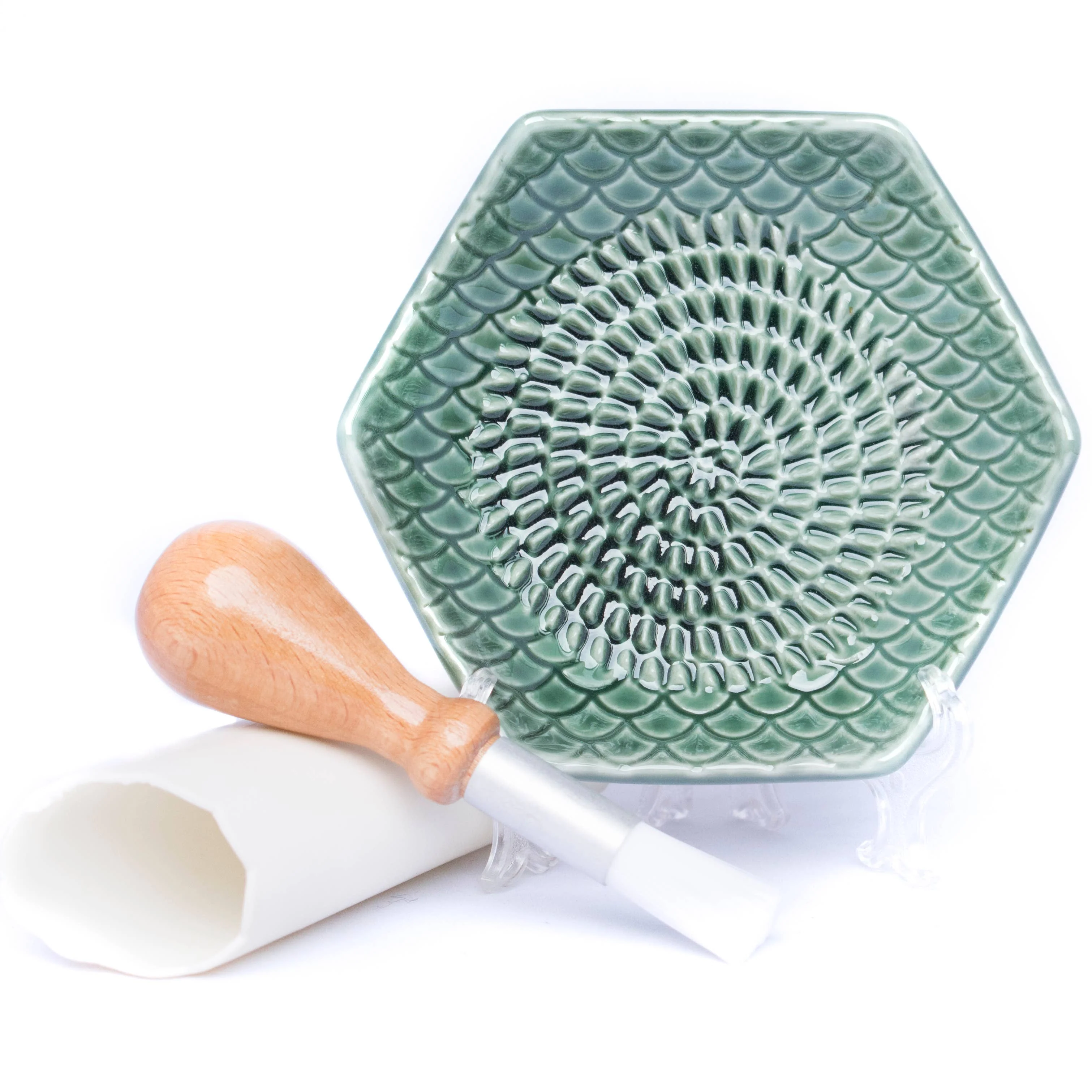 Sage 3 Piece Set: Ceramic Grater, Peeler, Brush - Image 2