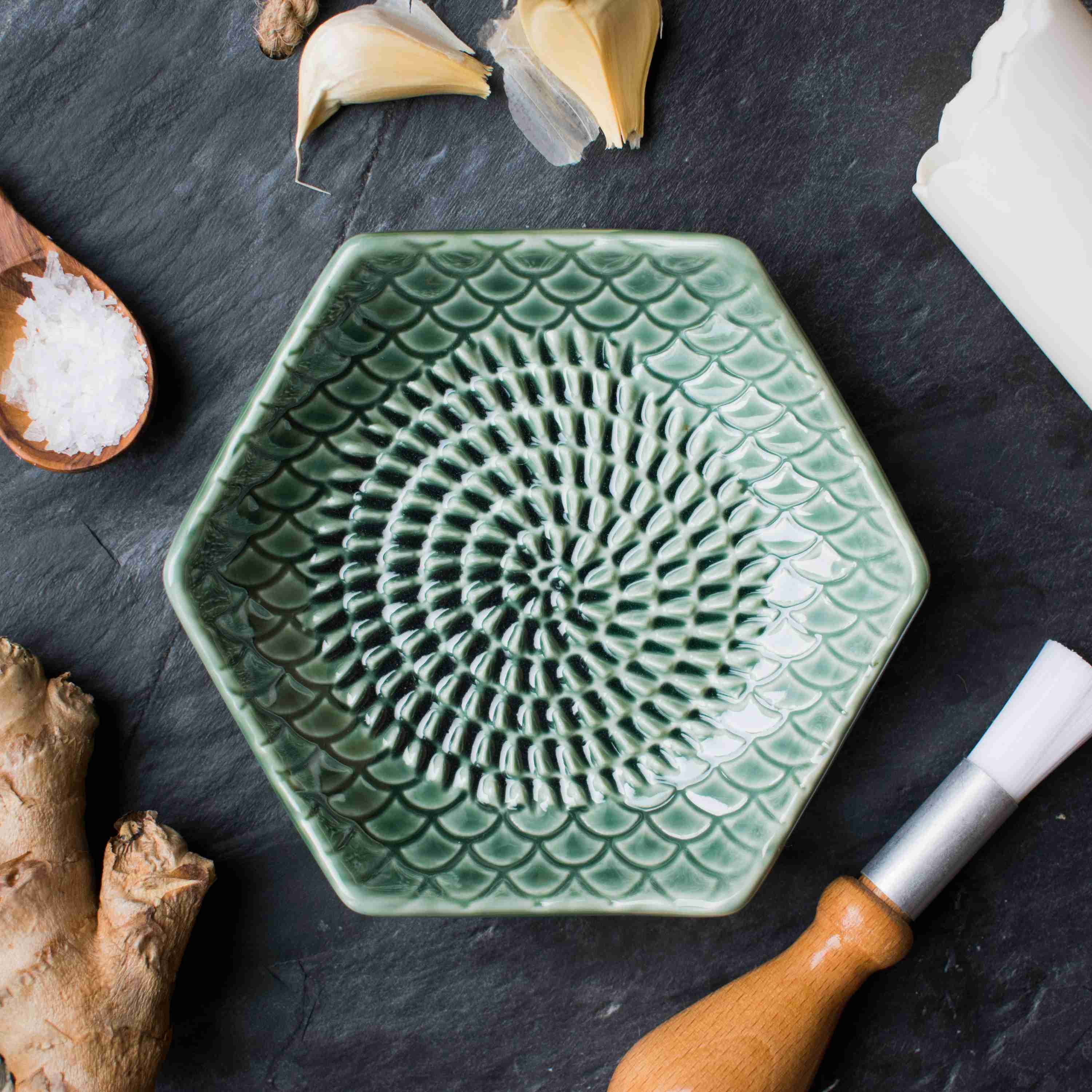 Sage 3 Piece Set: Ceramic Grater, Peeler, Brush - Image 1