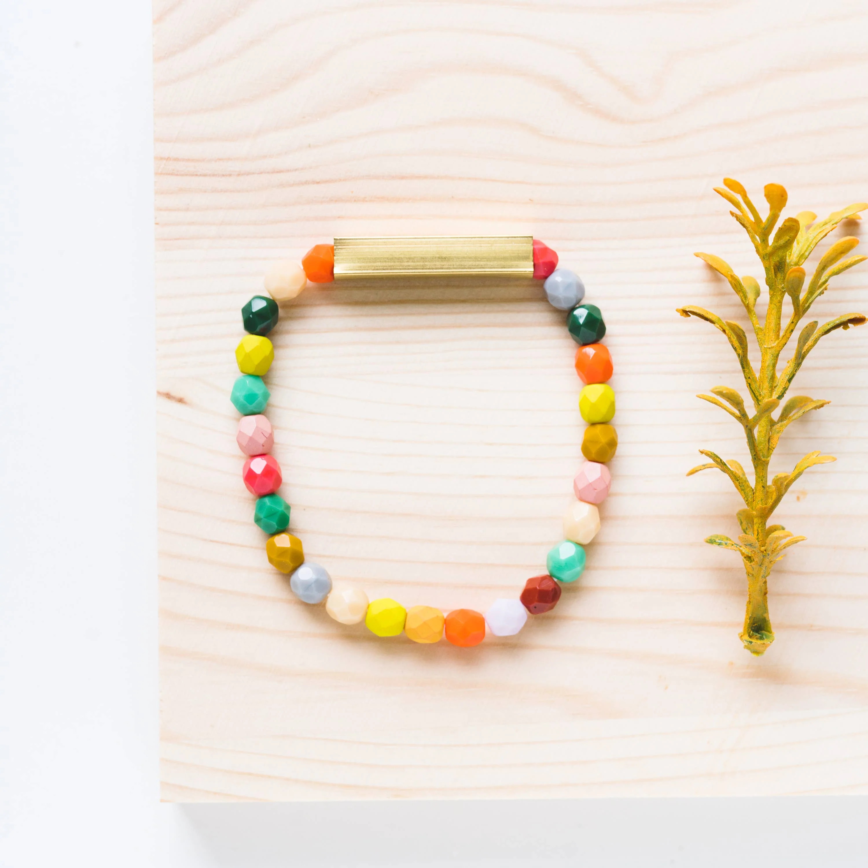 Mixed Beads and Brass Bracelet - Image 3