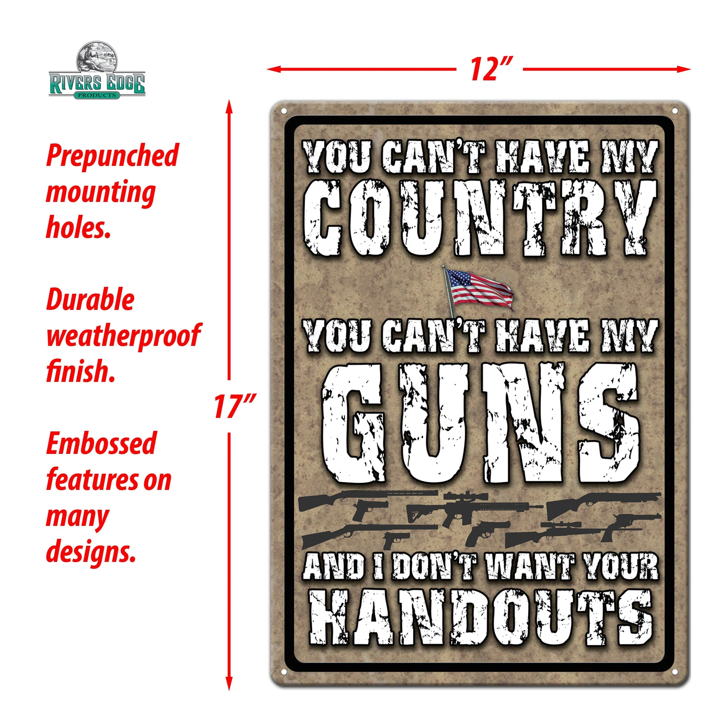 Tin Sign 12in x 17in-My Country - Image 3