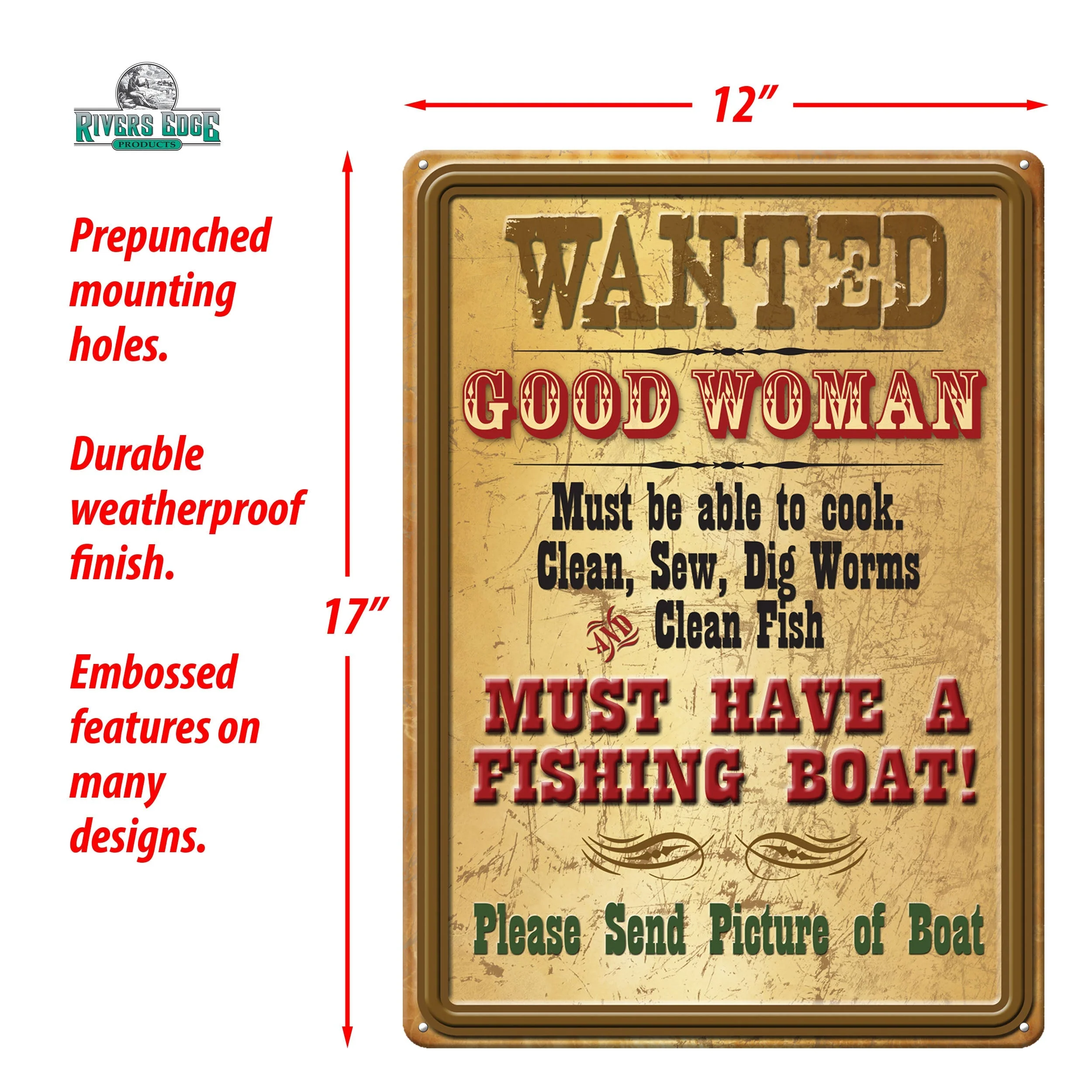 Tin Sign 12in x 17in-Wanted Good Woman - Image 2