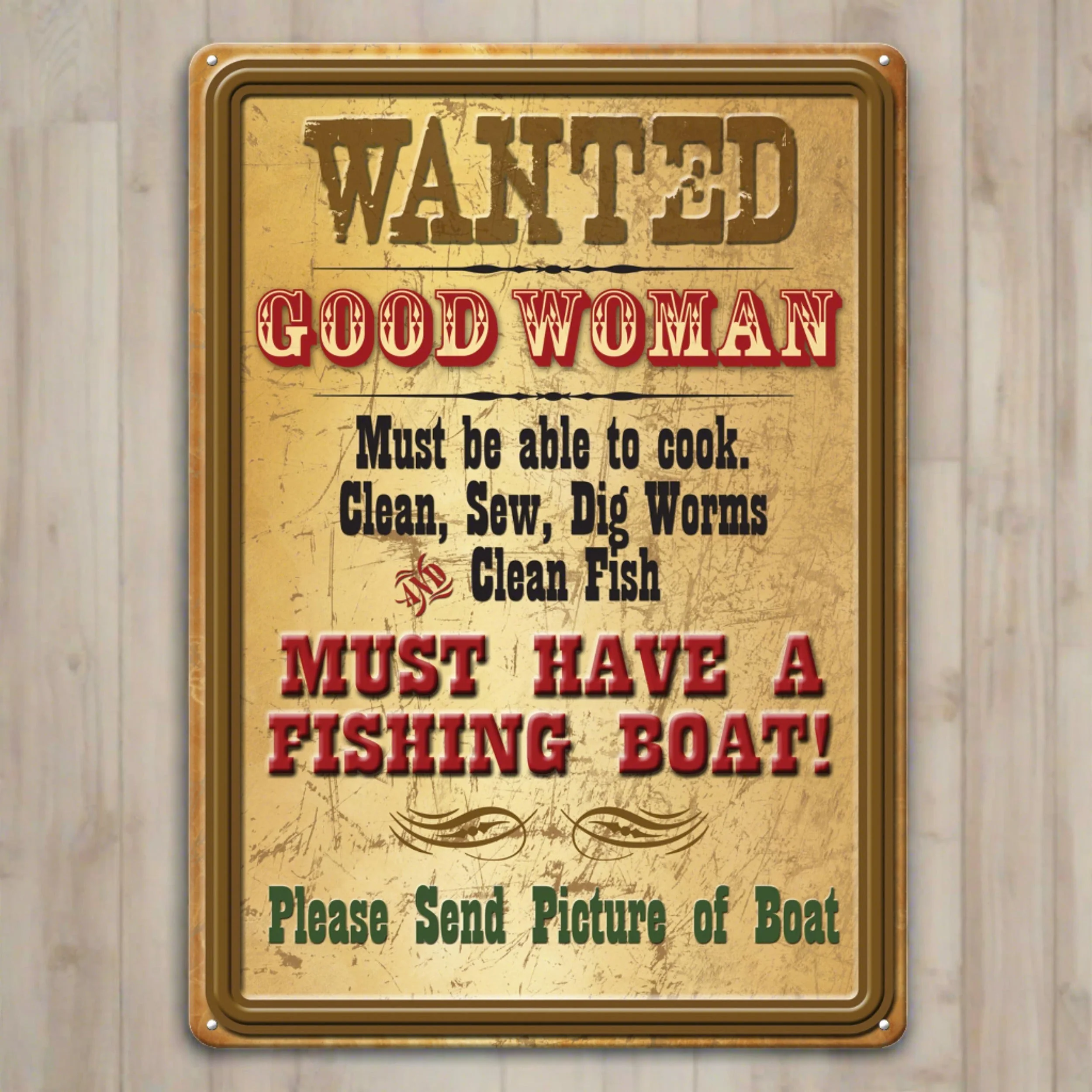 Tin Sign 12in x 17in-Wanted Good Woman - Image 1
