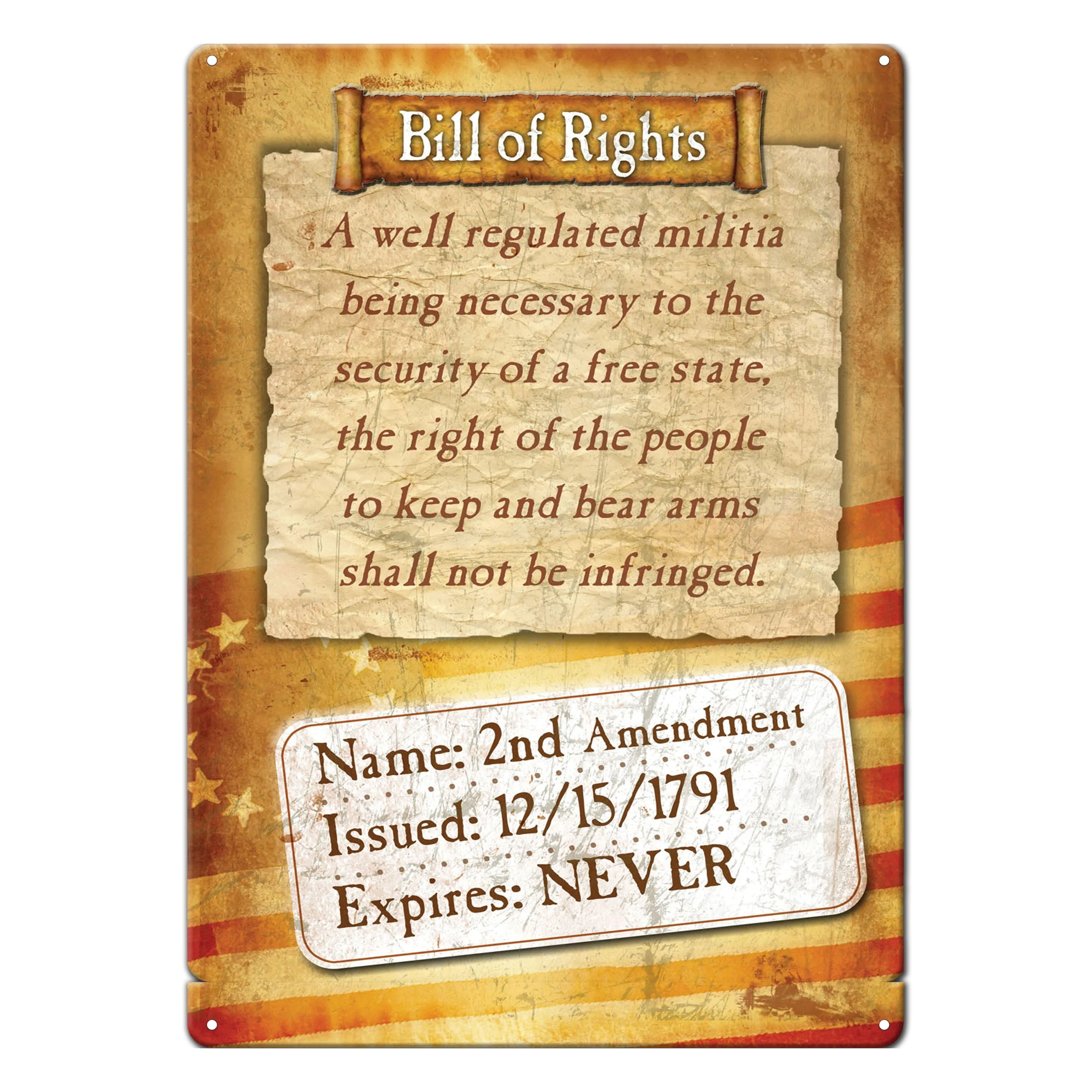 Tin Sign 12in x 17in-Bill of Rights - Image 1