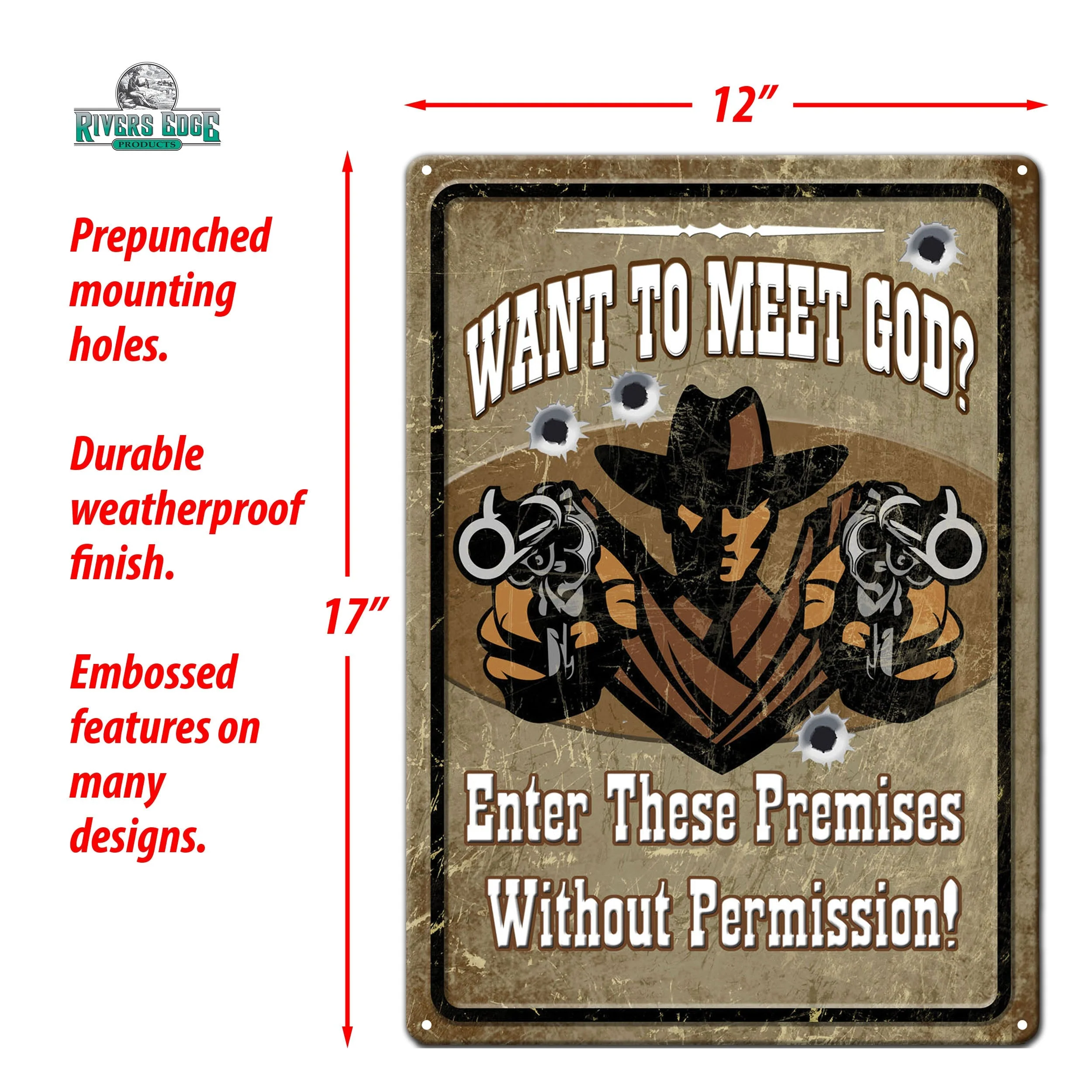 Tin Sign 12in x 17in-Meet God - Image 2