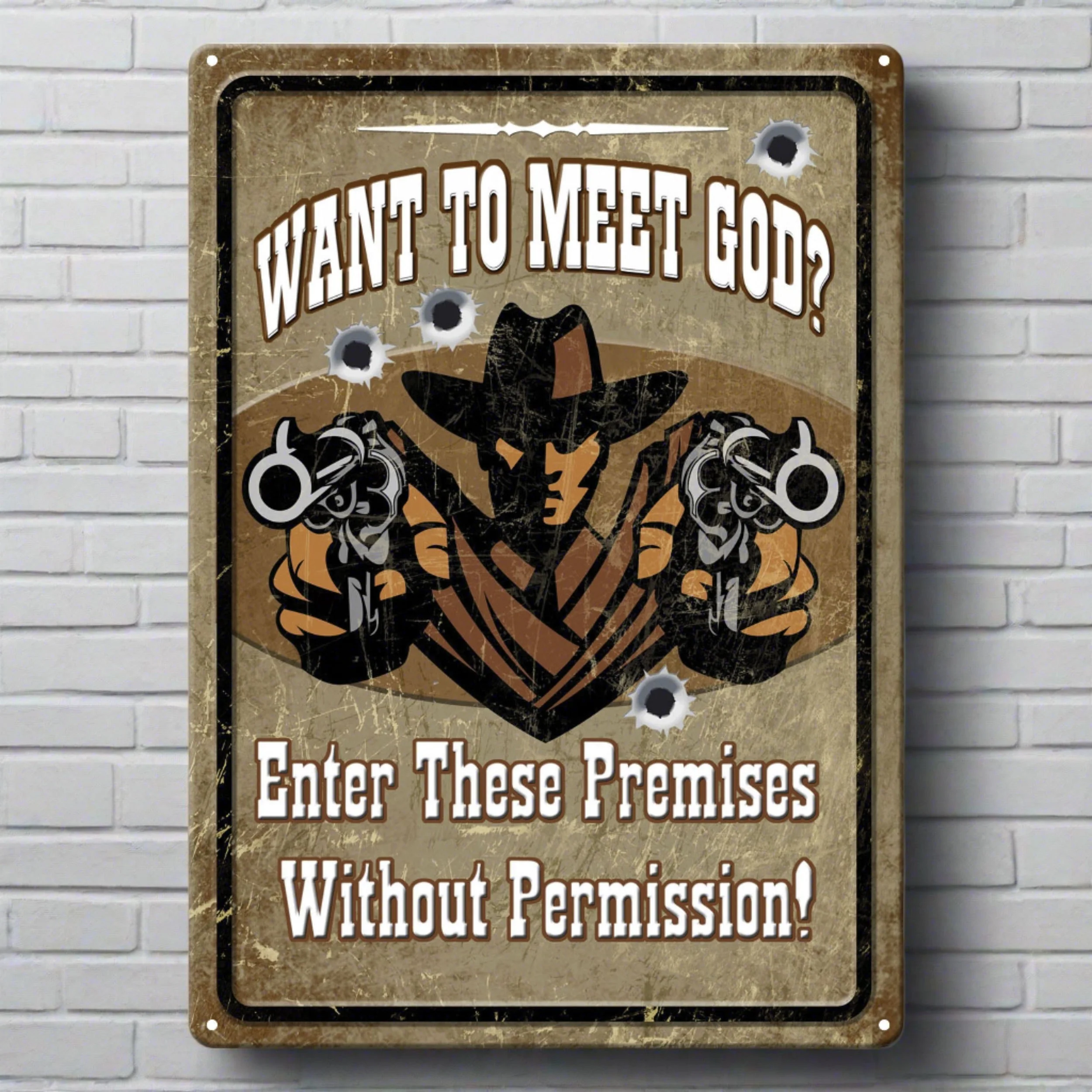Tin Sign 12in x 17in-Meet God - Image 1