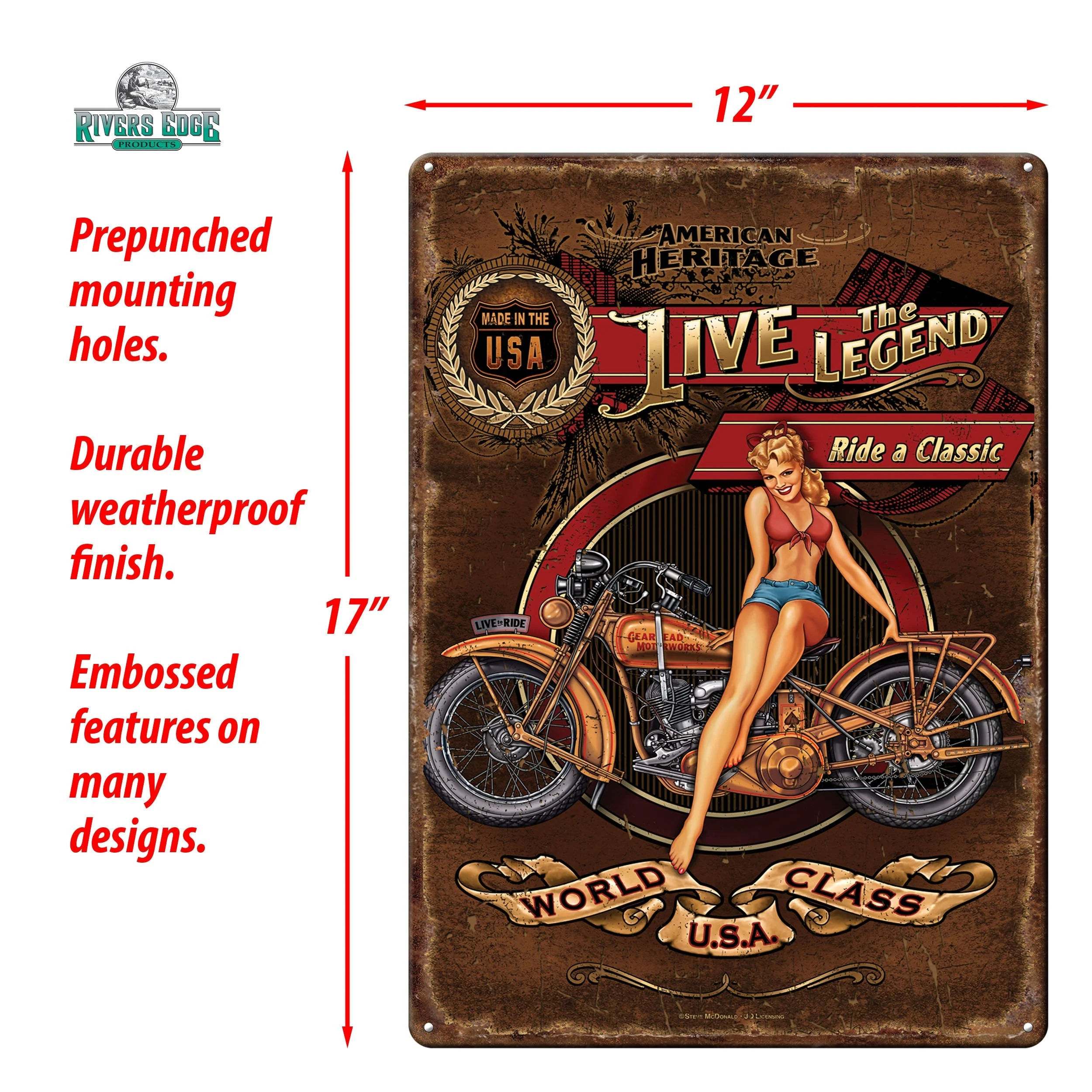 Tin Sign 12in x 17in-Live the Legend - Image 3