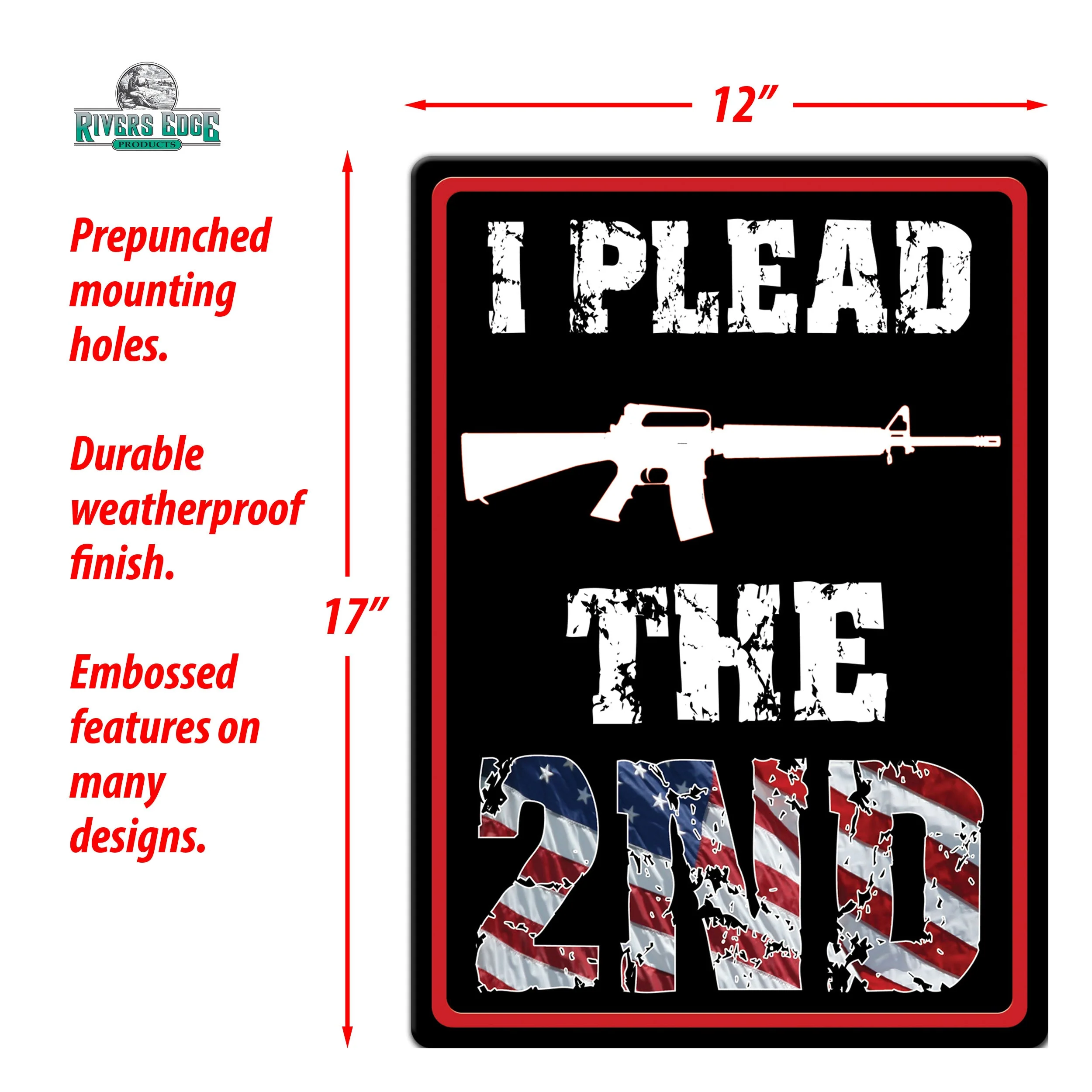 Tin Sign 12in x 17in-Plead the 2nd - Image 2