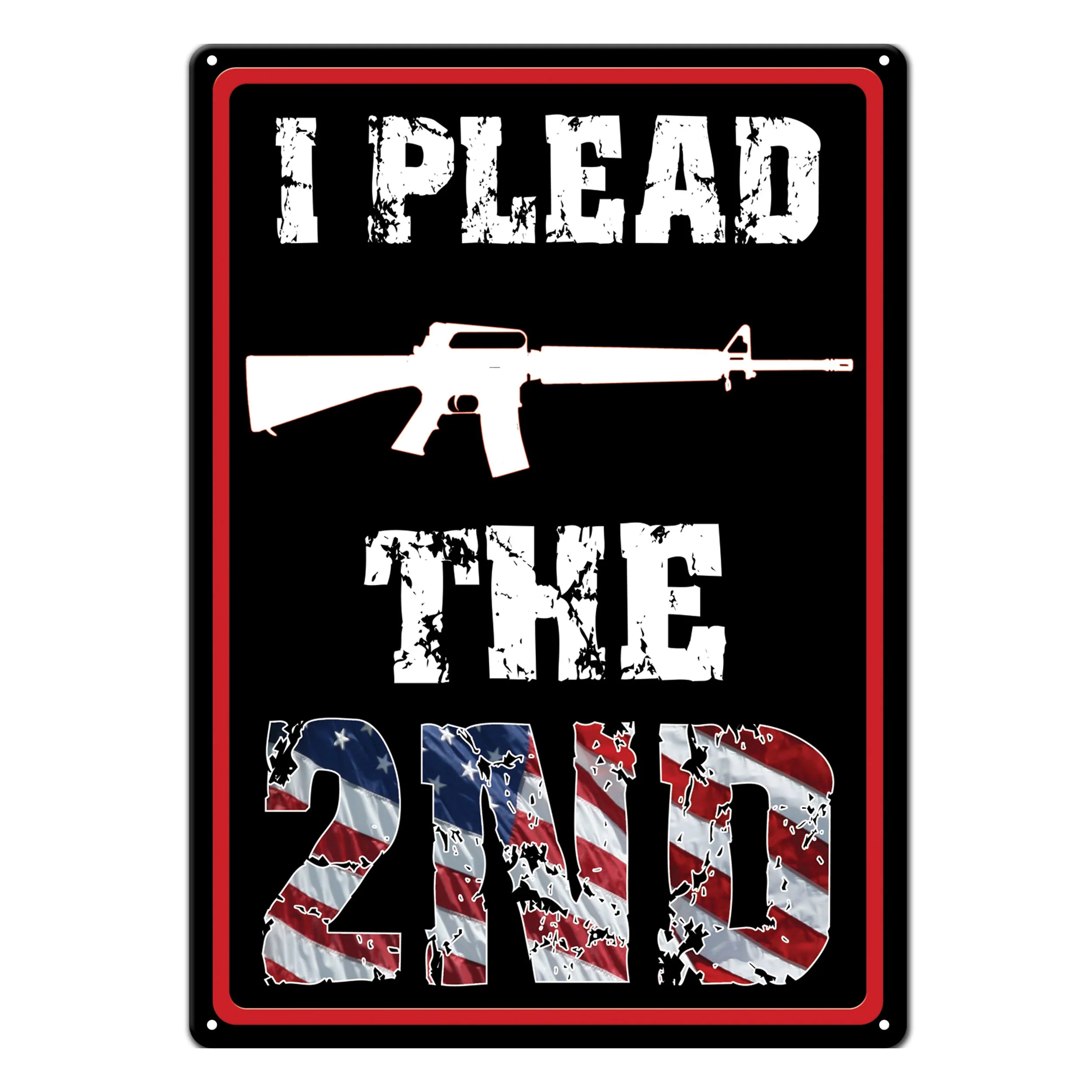 Tin Sign 12in x 17in-Plead the 2nd - Image 1