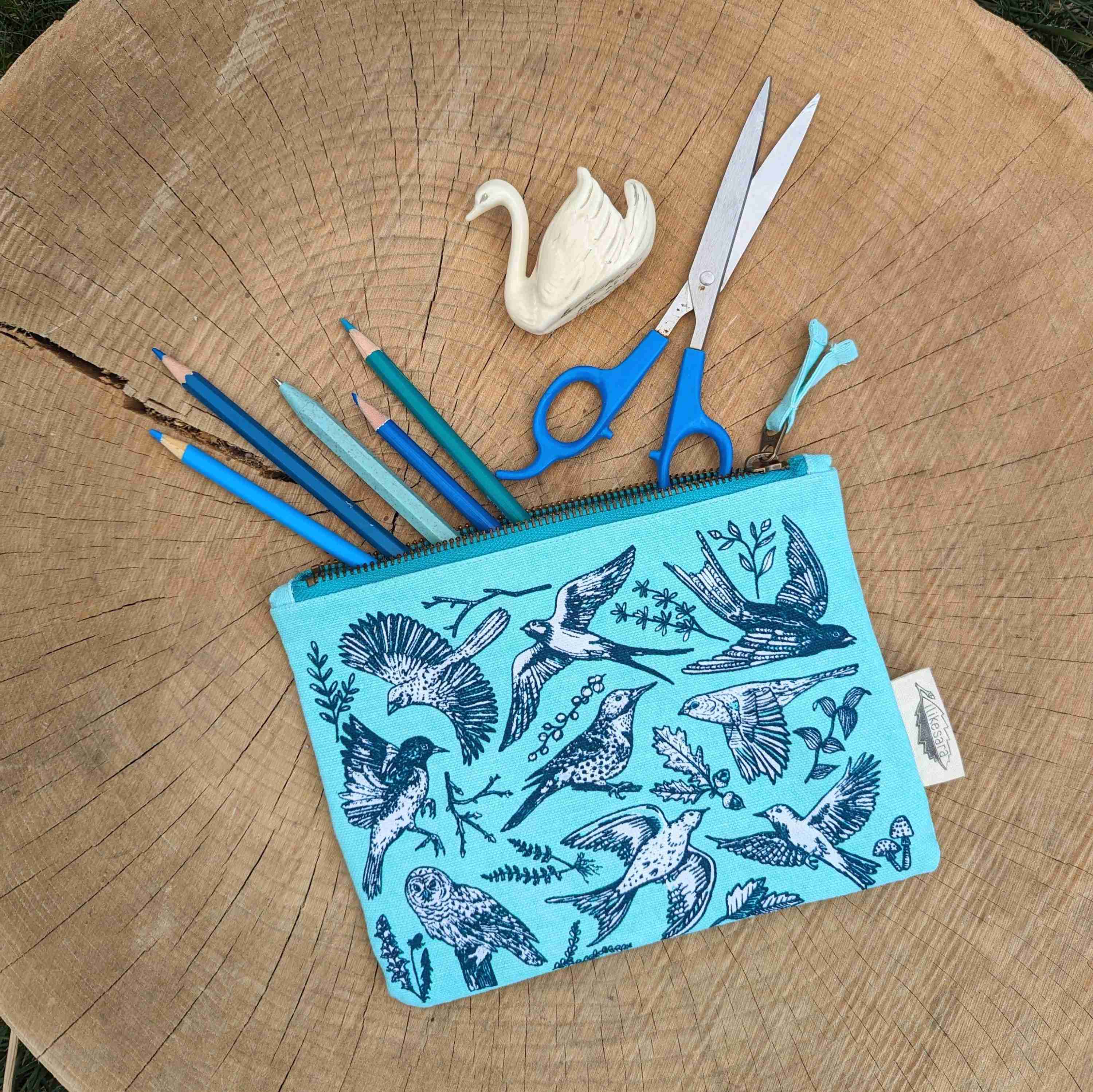 Zippered pouch | birds - Image 1
