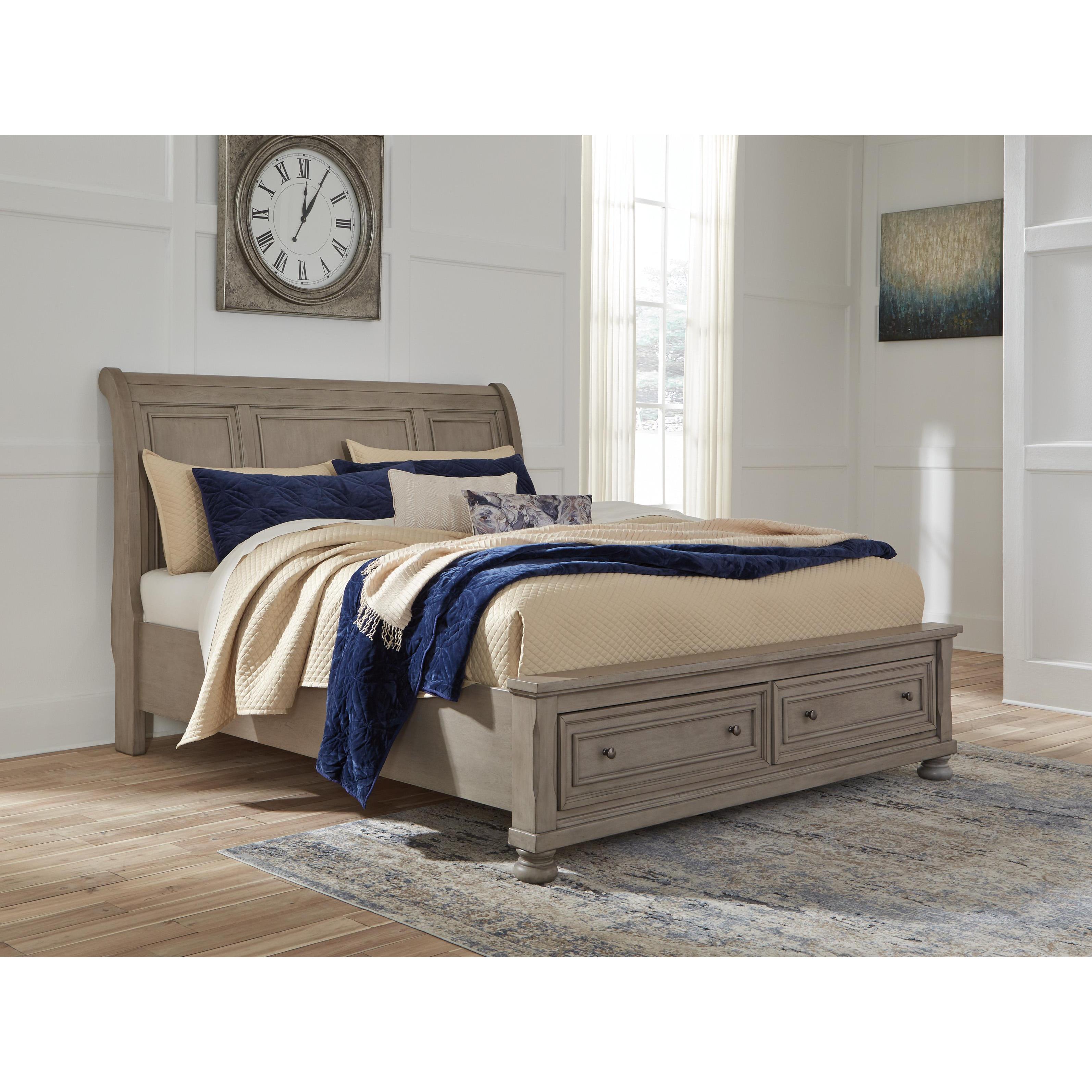 Signature Design by Ashley Lettner B733 6 pc King Sleigh Storage Bedroom Set - Image 2