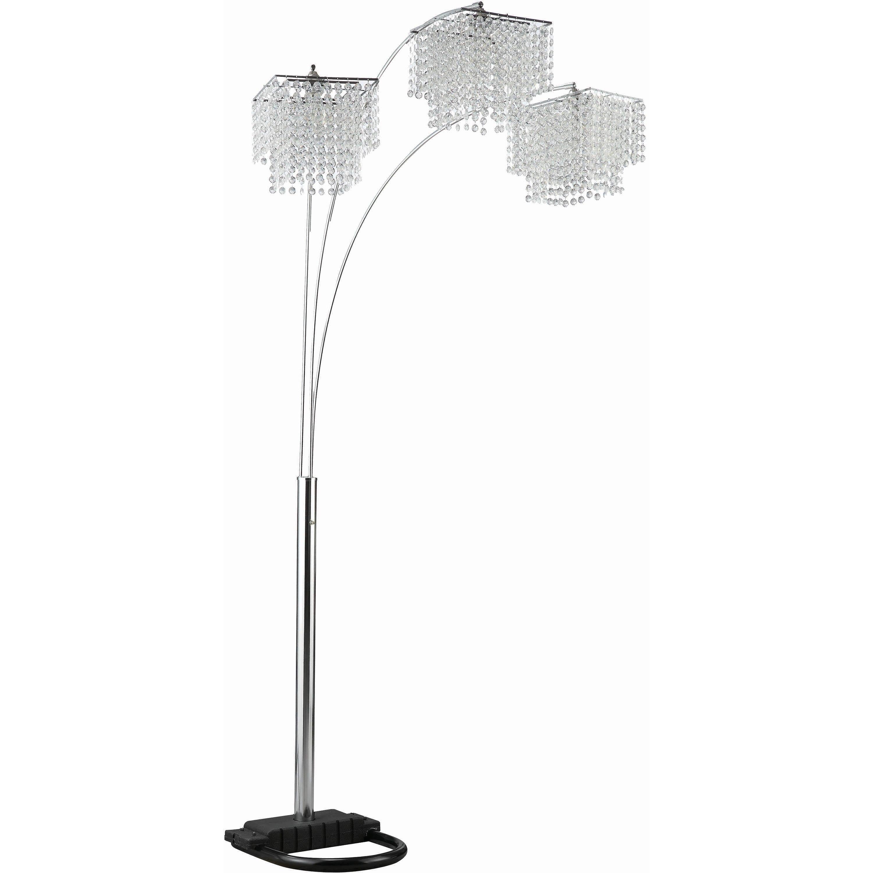 Coaster Furniture Miriam 901484 90-inch Hanging Crystal Arc Floor Lamp – Chrome