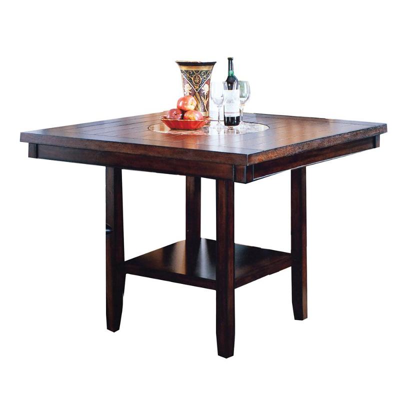 Crown Mark Square Fulton Counter Height Dining Table with Pedestal Base 2727T-4848-V - Image 1
