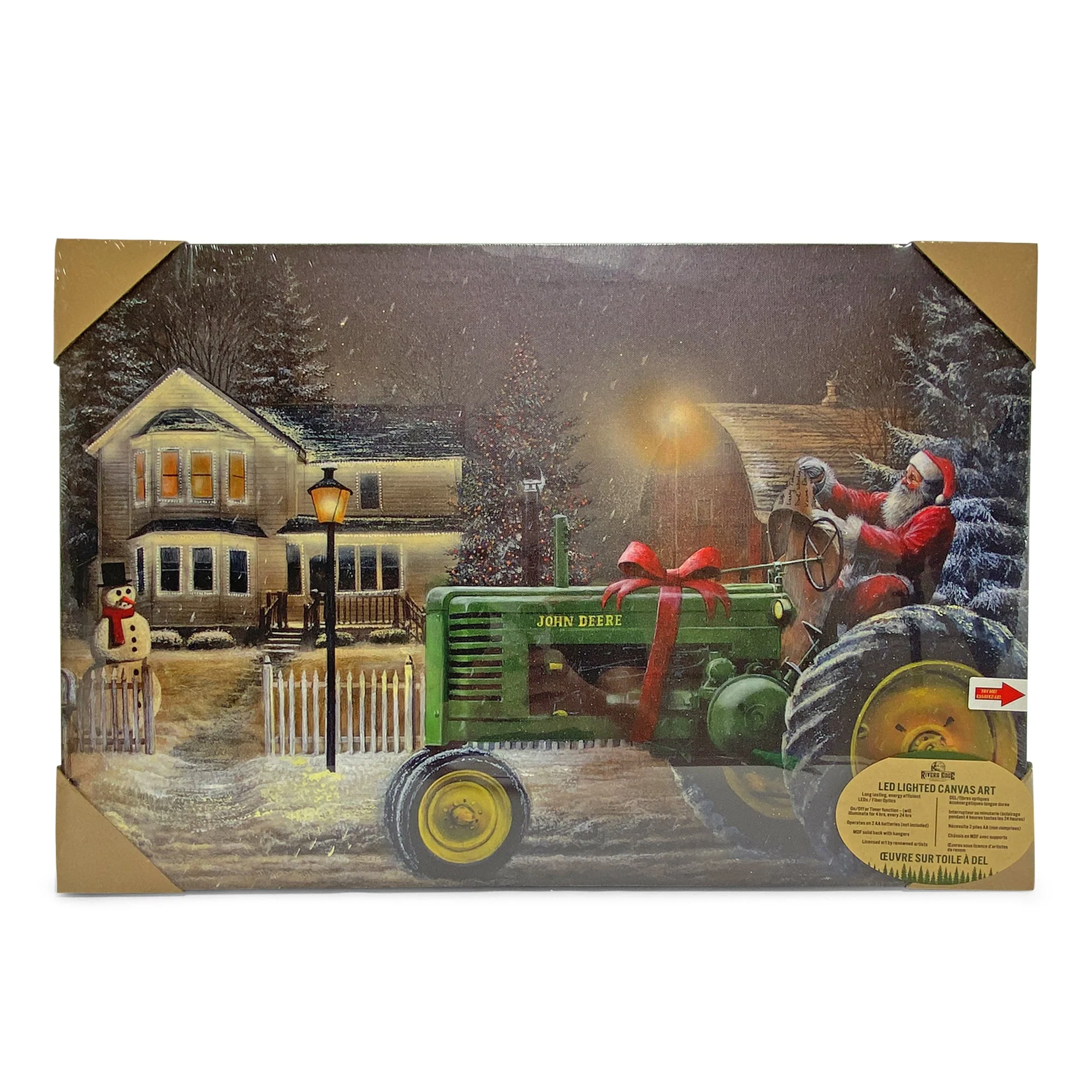 LED Art 24in x 16in-Santa on Tractor - Image 2