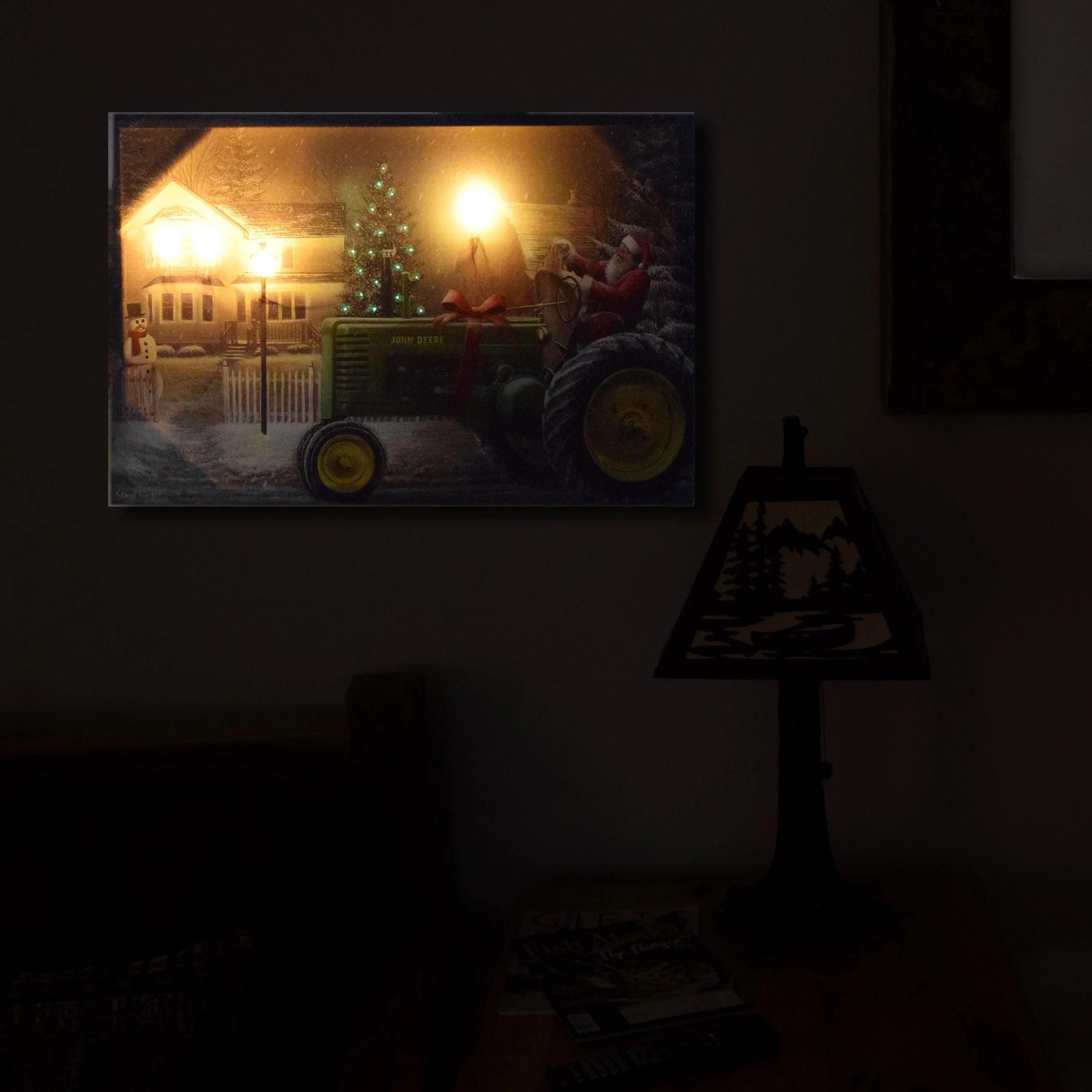 LED Art 24in x 16in-Santa on Tractor - Image 3