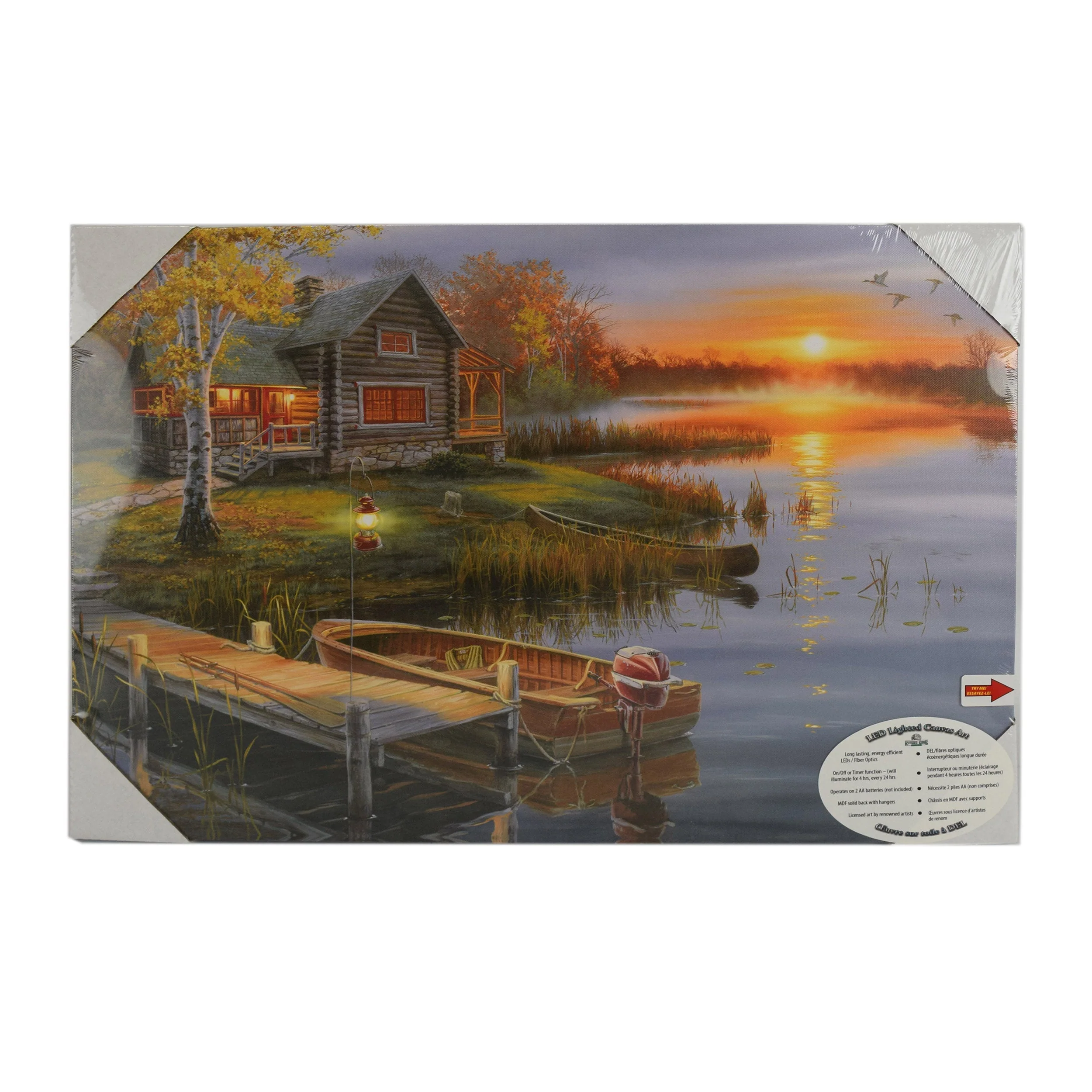 LED Art 24in x 16in-Autumn at the Lake - Image 2