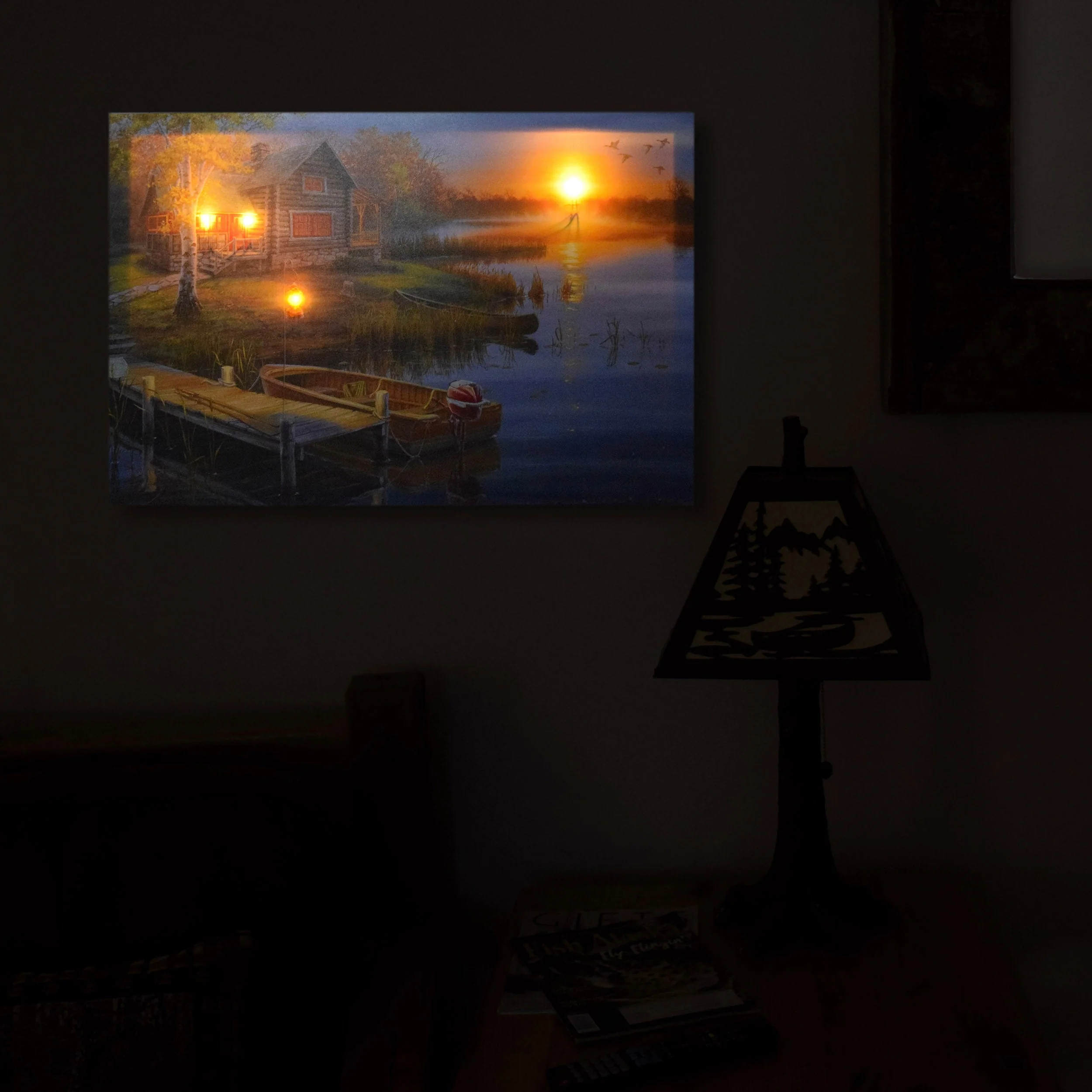 LED Art 24in x 16in-Autumn at the Lake - Image 3