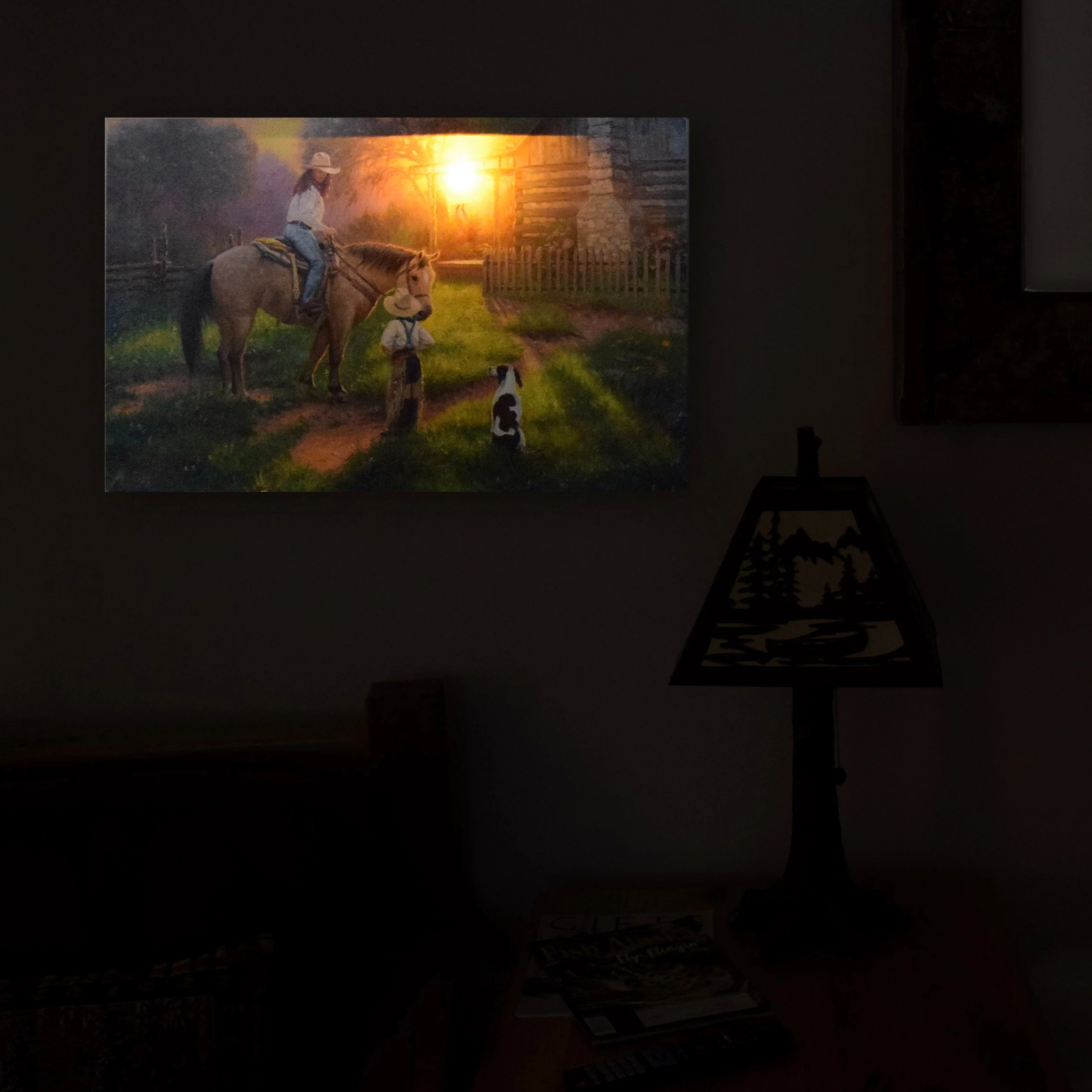 LED Art 24in x 16in-Woman on Horse - Image 3