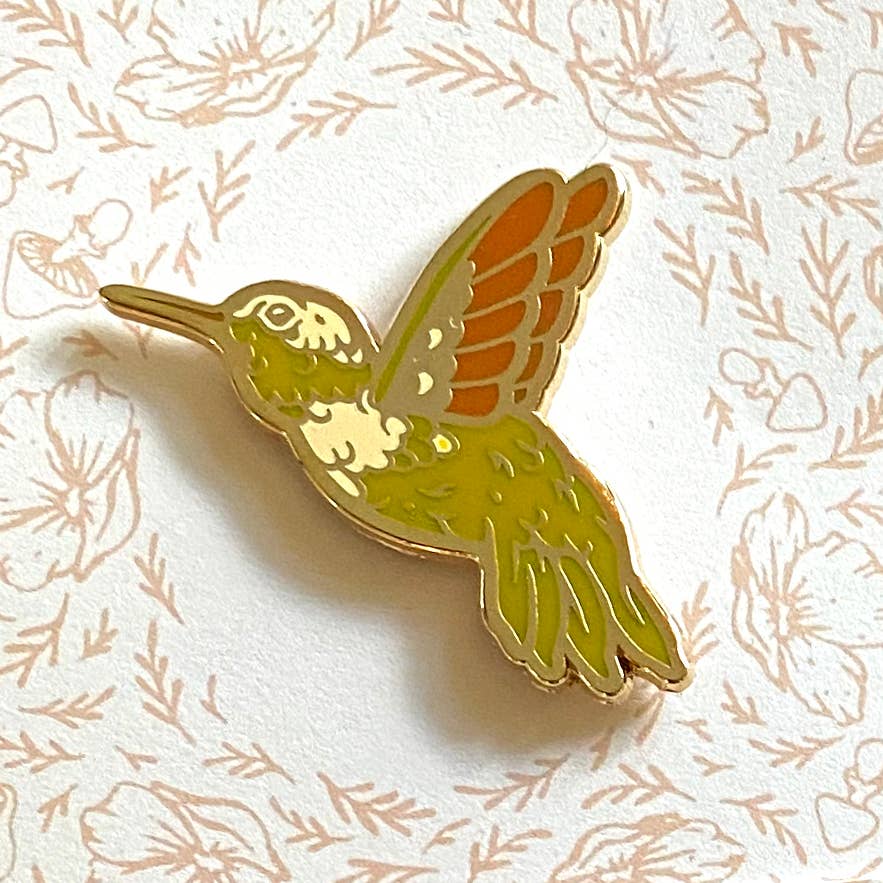 Hummingbird Enamel Pin 1.25” - Image 1