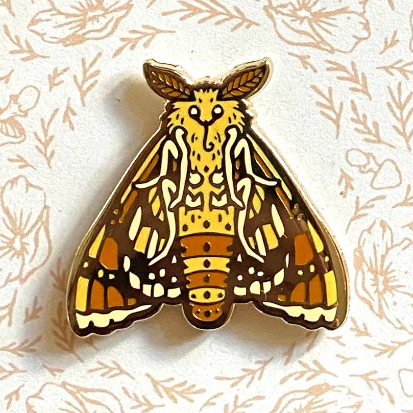 Moth Enamel Pin 1.25”, Entomology Pin - Image 1